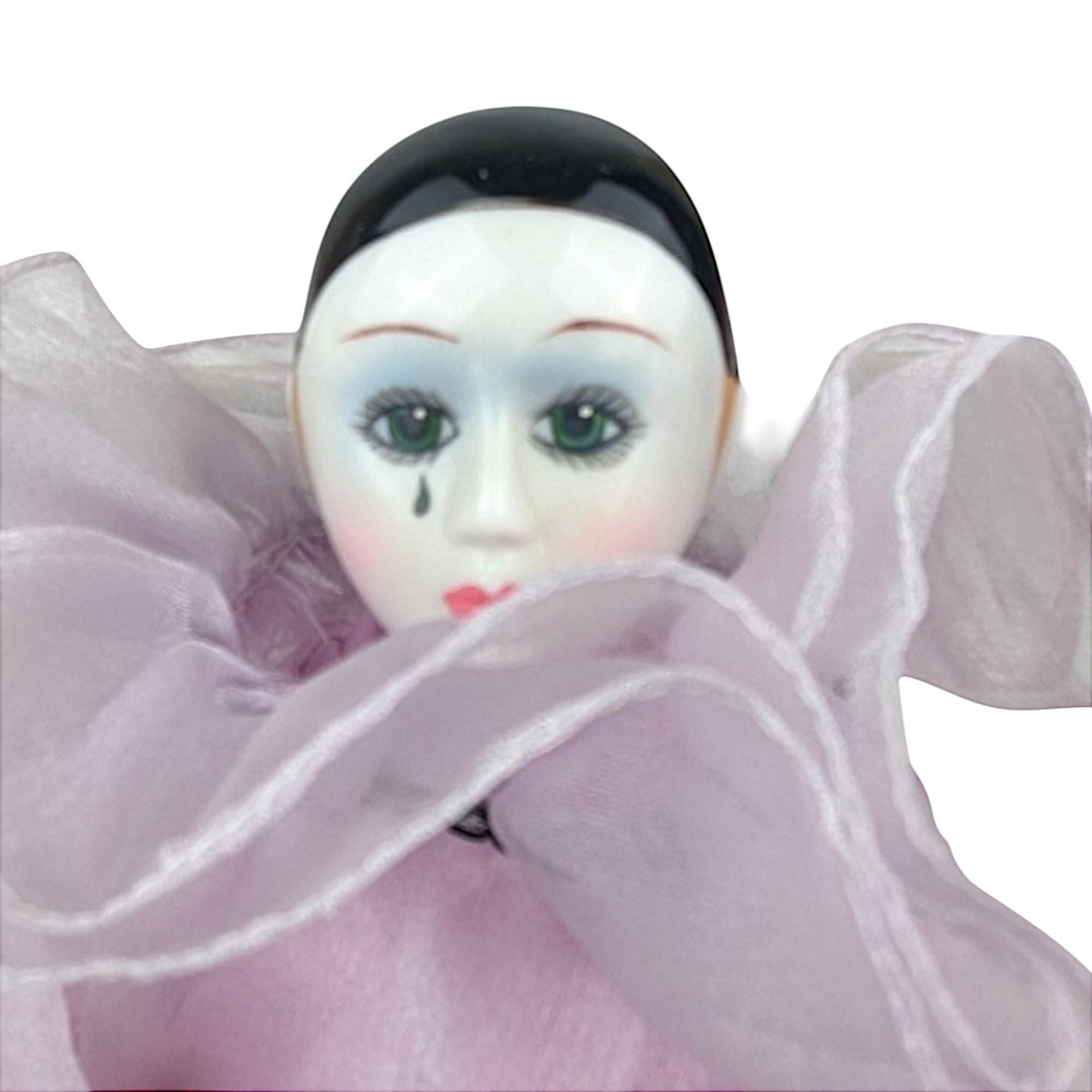 Vintage Pierrot Clown Doll in Pink | Porcelain Clown Doll | Collectible Doll | 16 Inches Tall