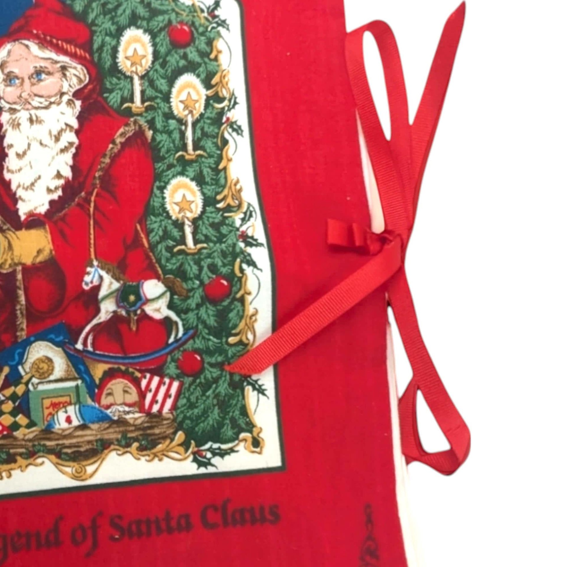 Vintage Father Christmas Legend of Santa Cloth Book, Handmade Holiday Decor, Christmas Story Book, Gift for Children