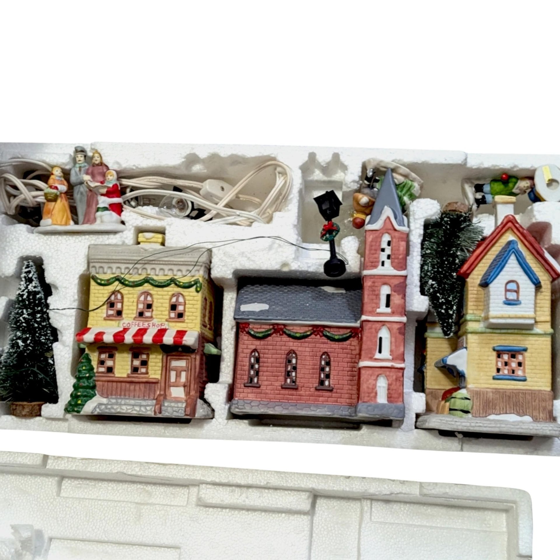 Vintage Dickens Collectibles Porcelain Lighted Houses Set, Christmas Village Display, Holiday Decor, Christmas Decoration
