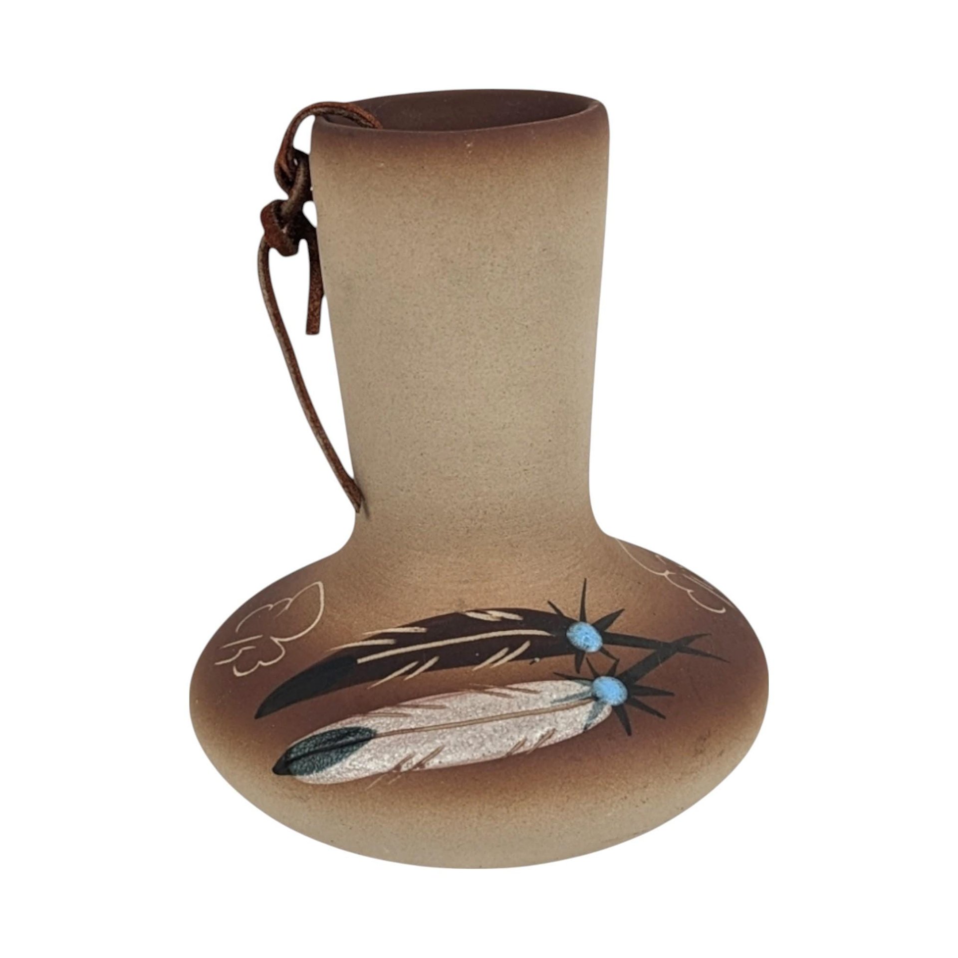 Vintage Betty Selby Feather Pottery Vase and Wedding Vase Set, Signed Ceramic Vase, Southwestern Decor, Gift for Her, Home Decor