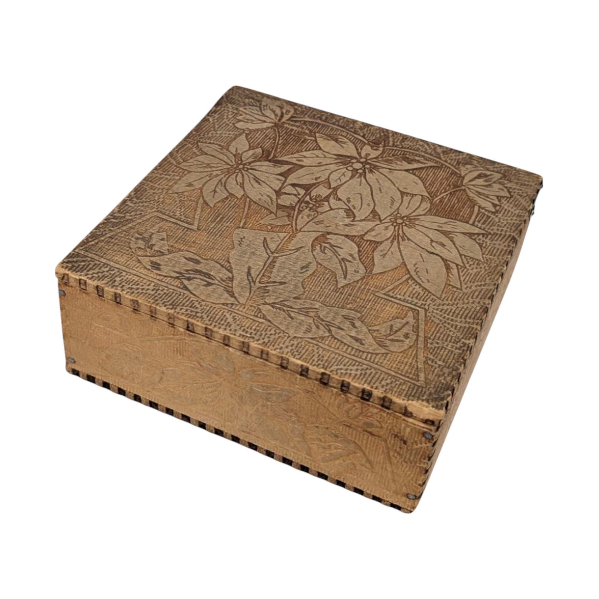 Vintage Pryography Box with Furry Face, Wooden Box, Unique Storage, Handmade Box, Decorative Box, Small Box, Whimsical Decor
