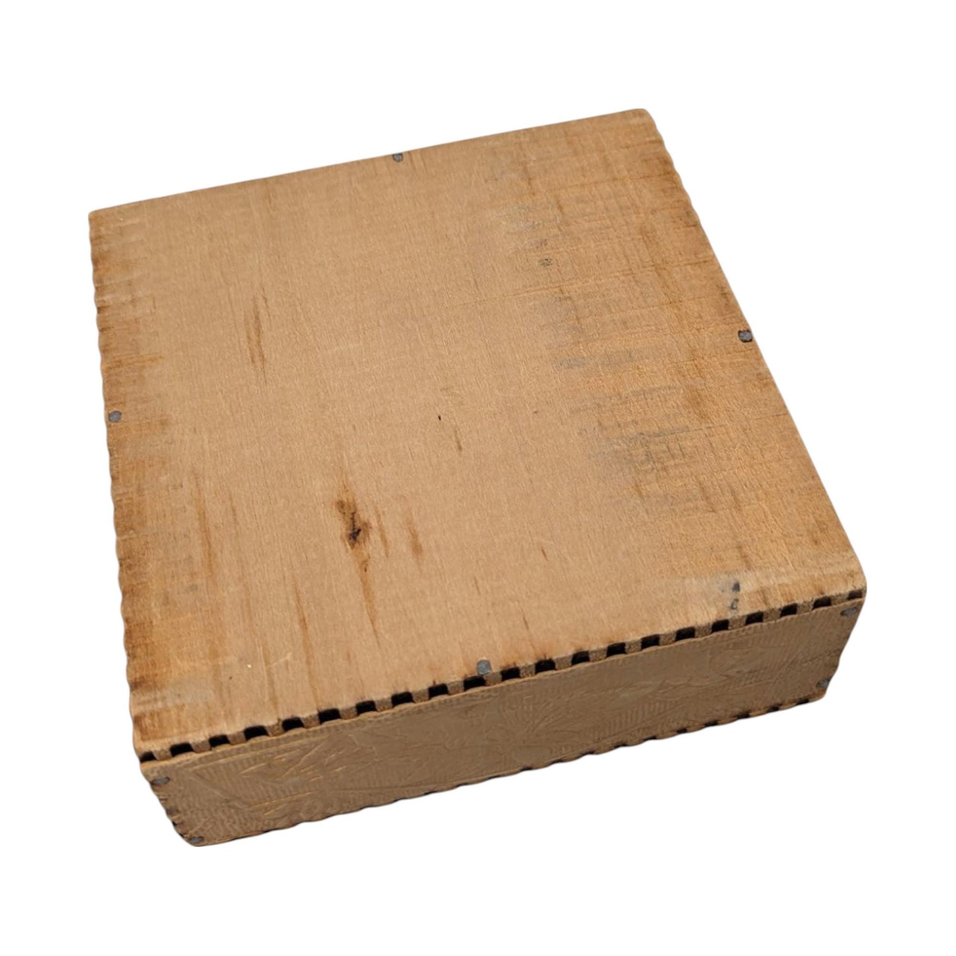 Vintage Pryography Box with Furry Face, Wooden Box, Unique Storage, Handmade Box, Decorative Box, Small Box, Whimsical Decor