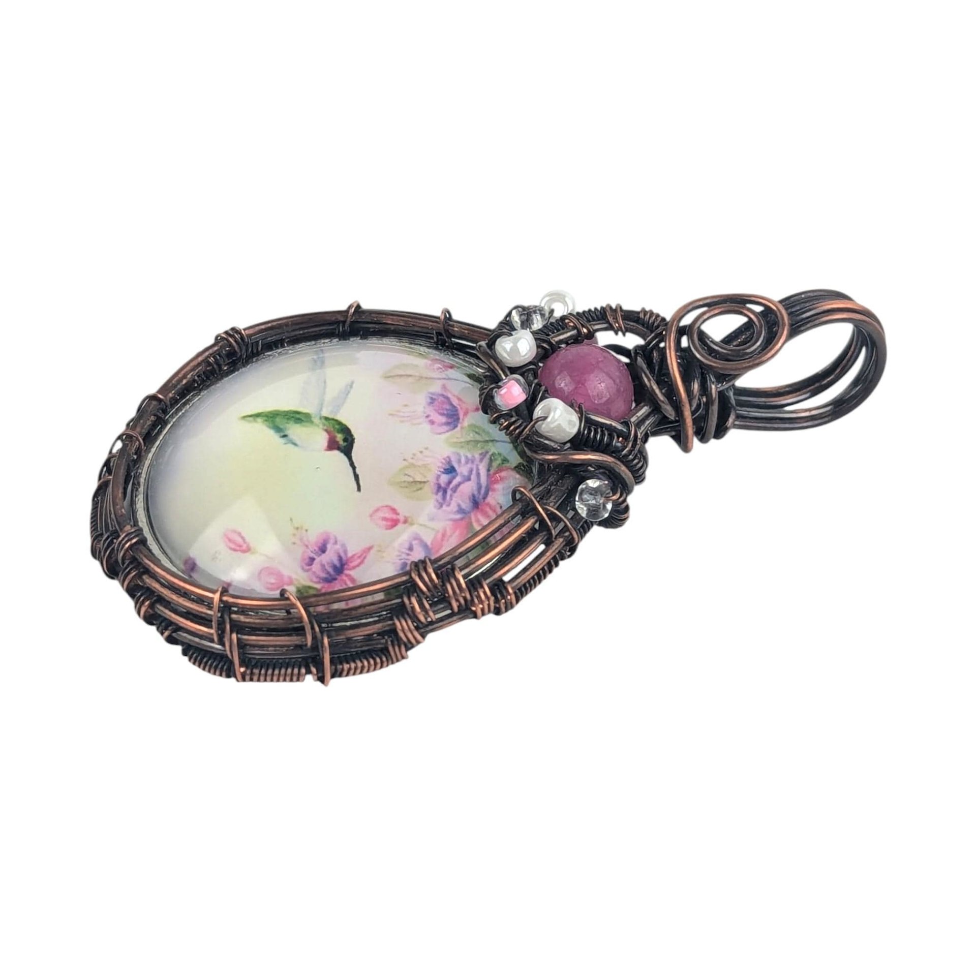 Handmade Copper Wire Wrapped Hummingbird Pendant | Unique Artisan Jewelry | Nature-Inspired Necklace | Bohemian Style Gift for Bird Lovers