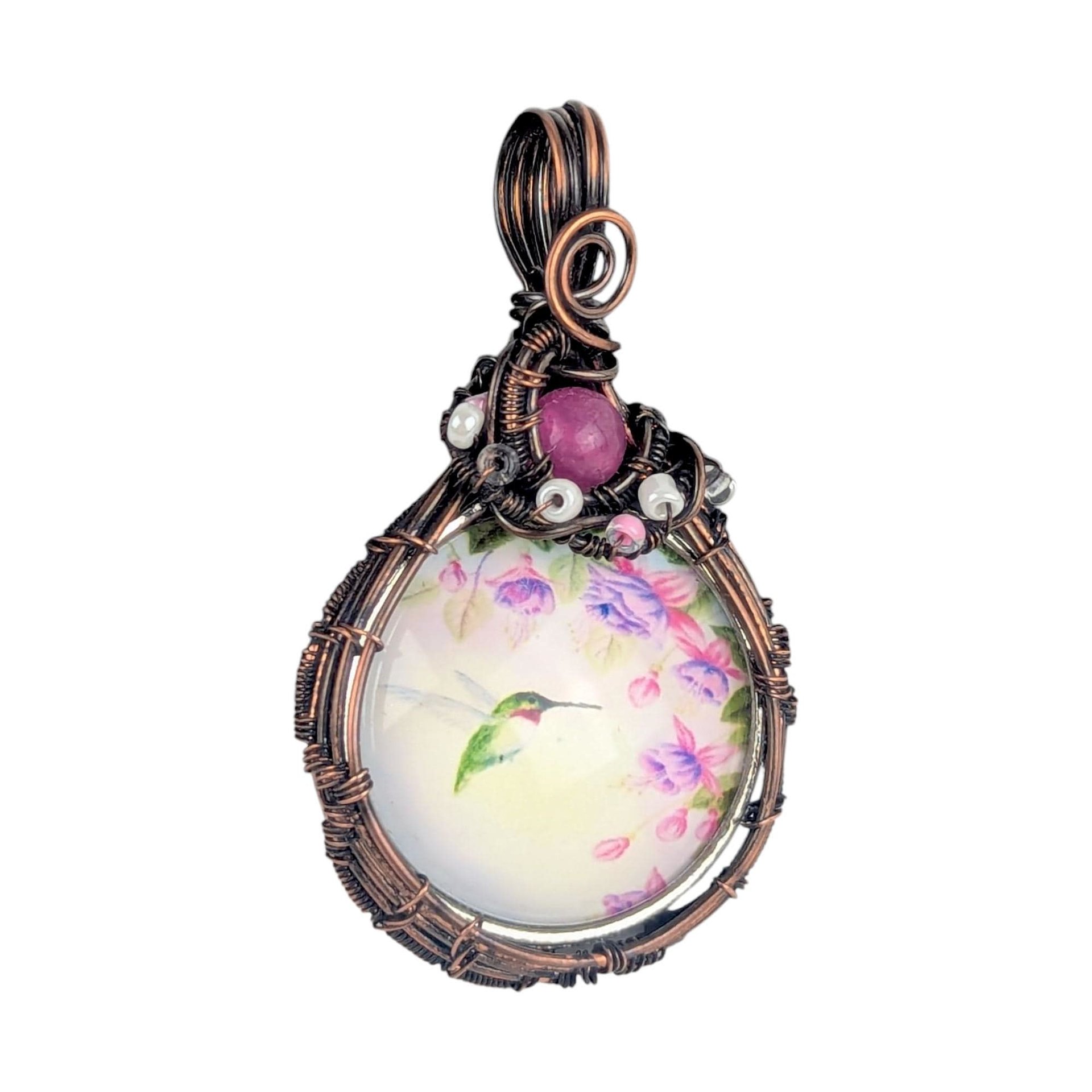 Handmade Copper Wire Wrapped Hummingbird Pendant | Unique Artisan Jewelry | Nature-Inspired Necklace | Bohemian Style Gift for Bird Lovers
