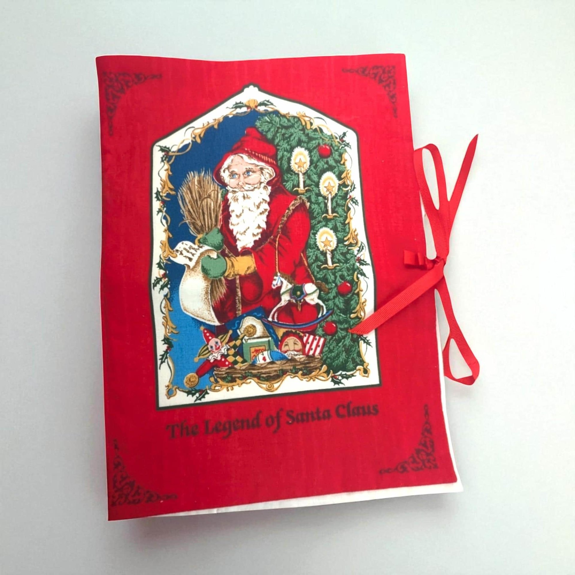 Vintage Father Christmas Legend of Santa Cloth Book, Handmade Holiday Decor, Christmas Story Book, Gift for Children