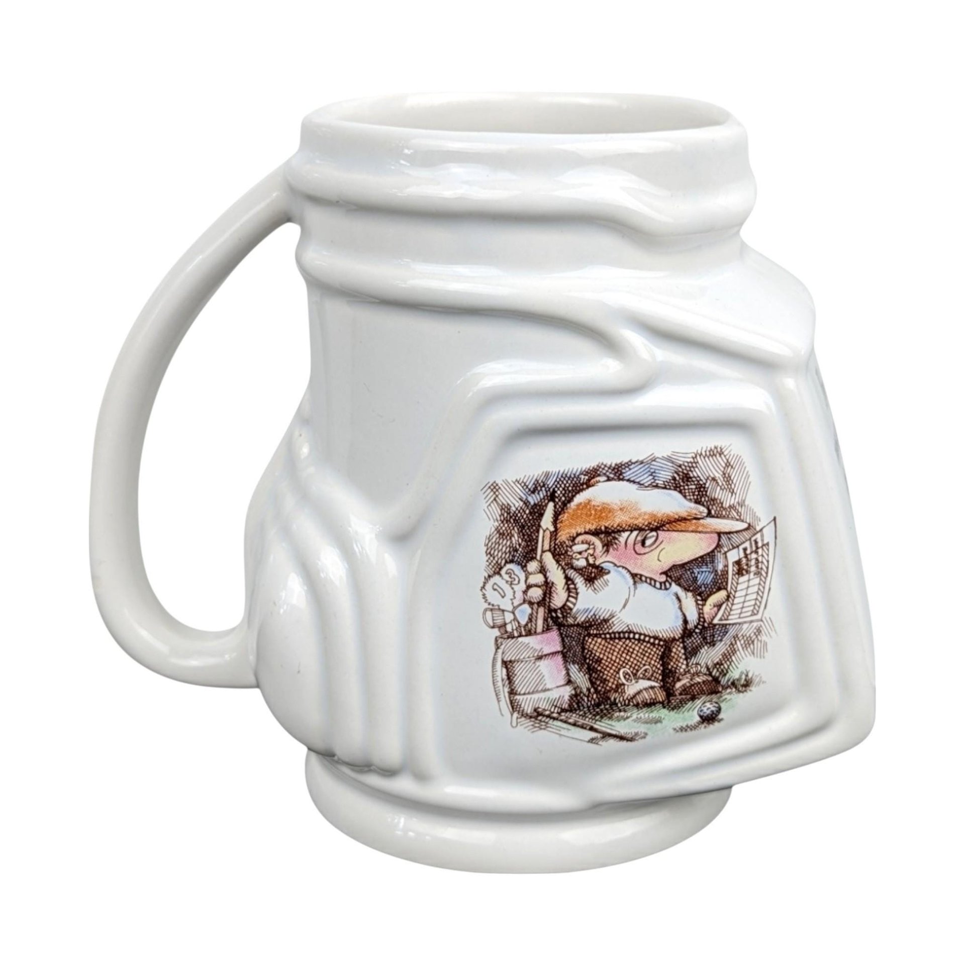 Vintage Retirement Bank & Golf Mug Set, Lefton Piggy Bank, Funny Golfer Mug, Gift for Retiree, Man Cave Decor
