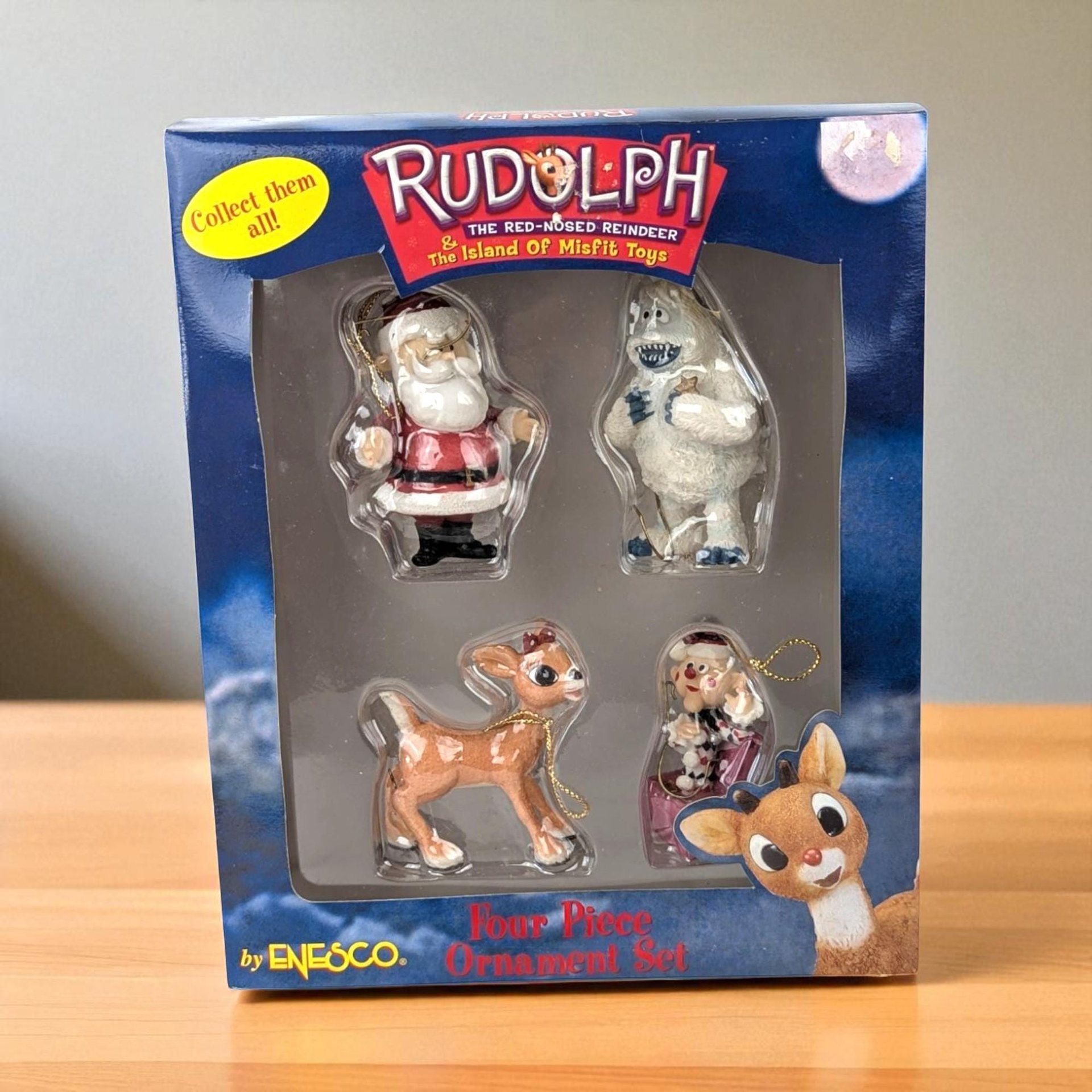 2000 Enesco Rudolph Ornament Set, Misfit Toys, 4 Piece, New in Package, Christmas Decor, Collectible Ornaments