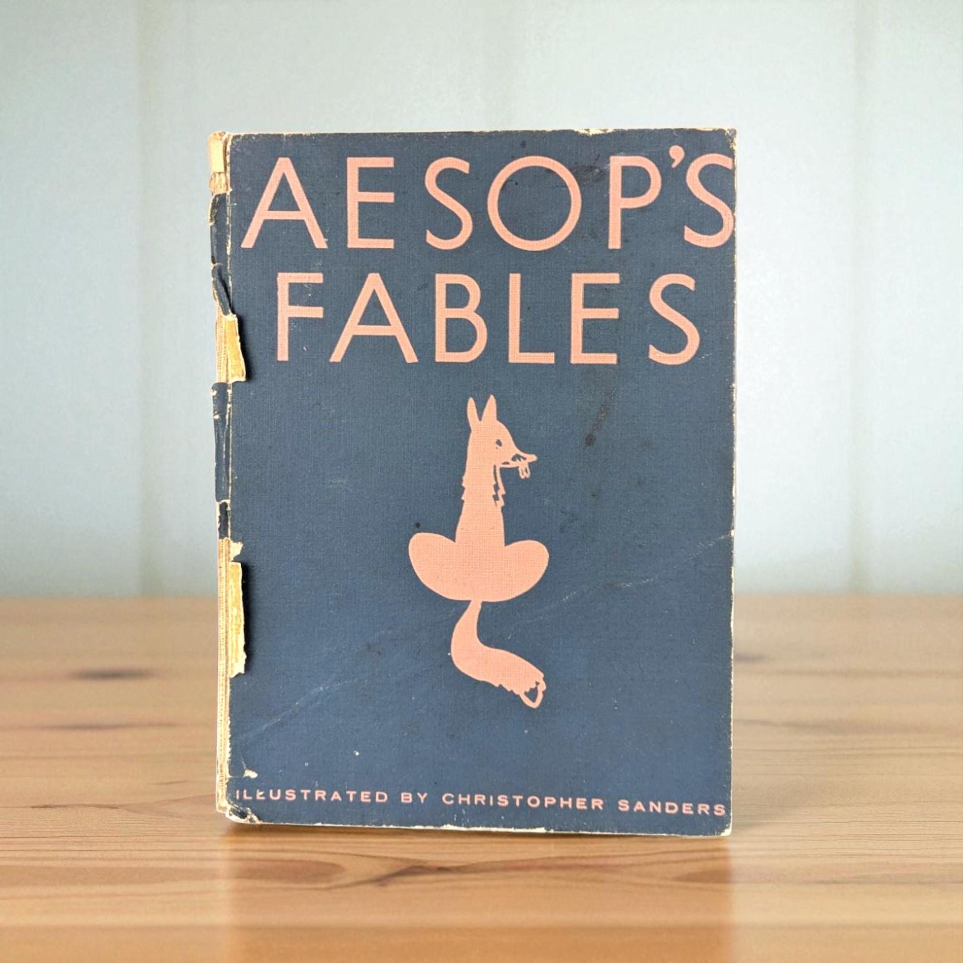 Vintage Aesop's Fables Hardcover, Illustrated by Christopher Sanders, Classic Literature, Collectible Book, Gift for Book Lover