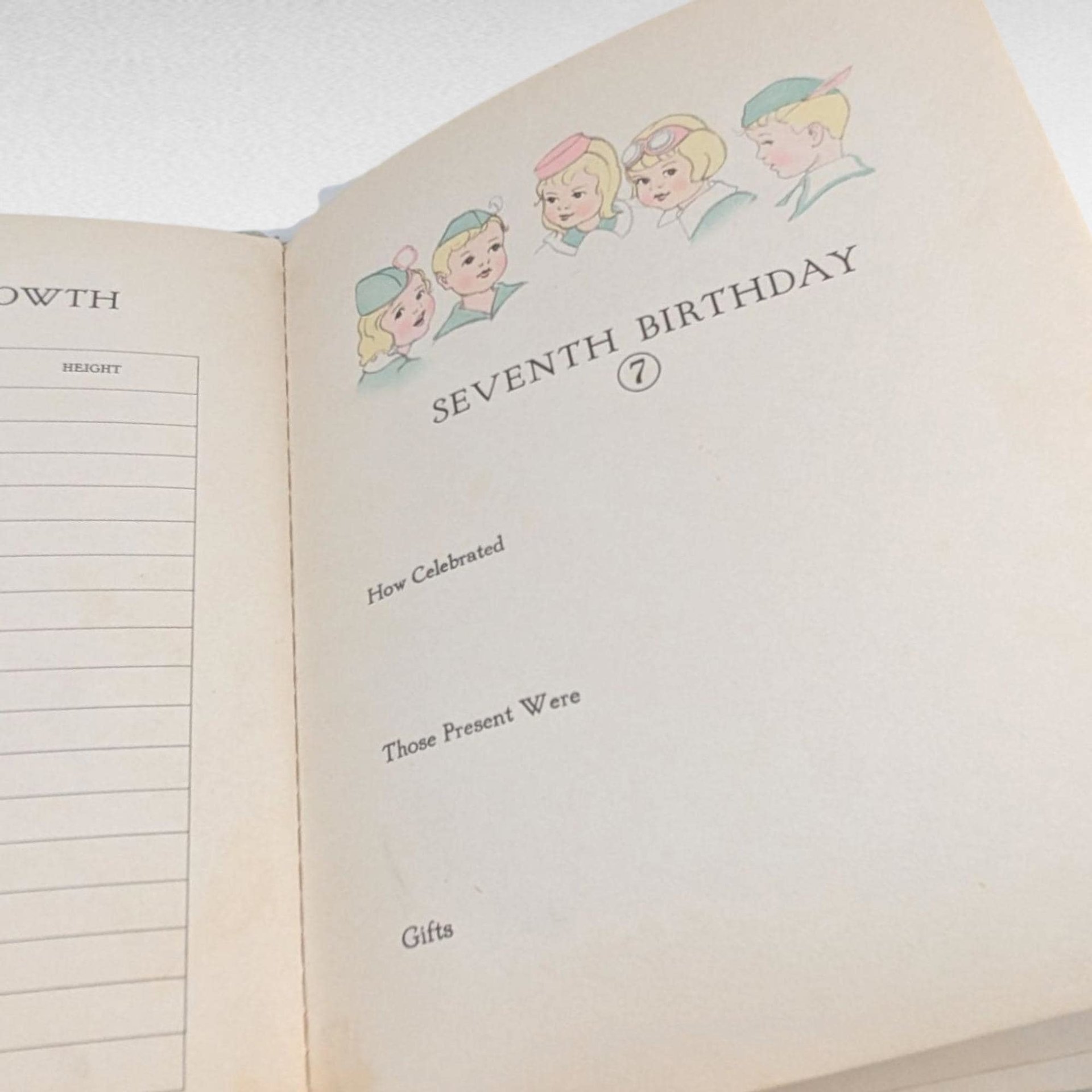 Vintage 1934 Story of Our Baby Book, Unused Whitman Memory Book, Edit Kovar Art Deco Era Keepsake Journal, Newborn to Seven Years