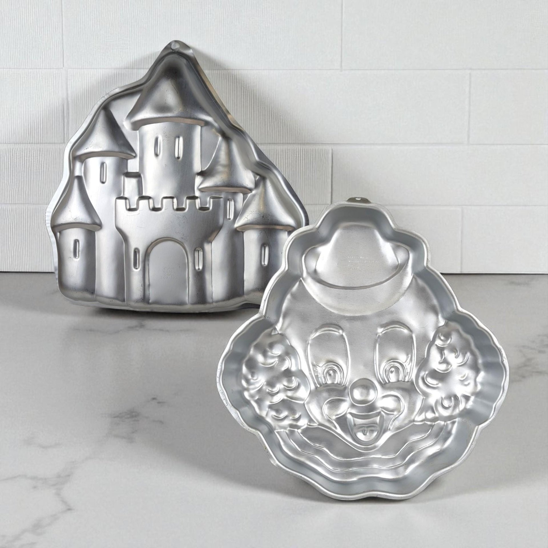 Vintage Wilton Cake Pans - Enchanted Castle & Clown - Birthday Baking, Kids Party, Collectible Bakeware