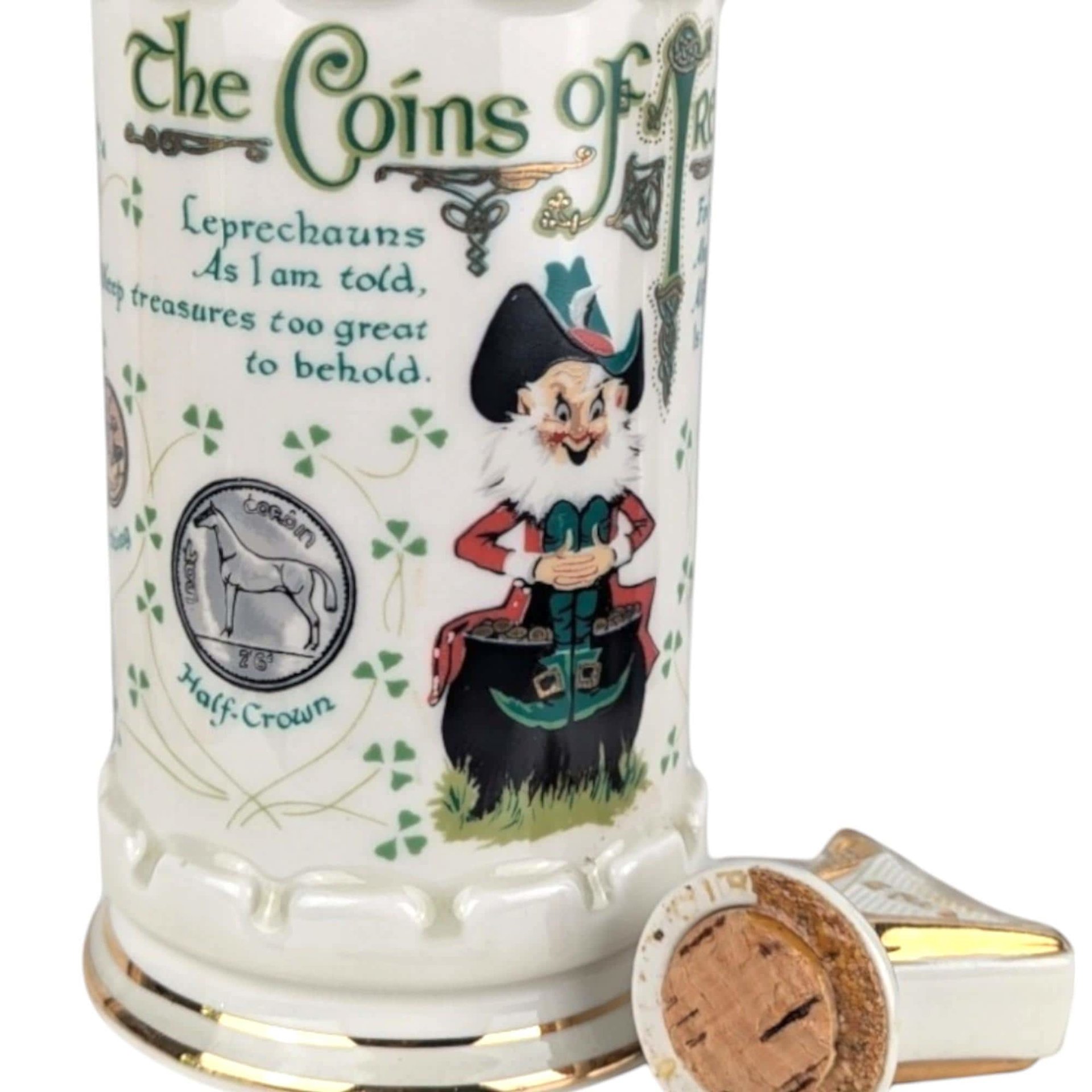 1979 Old Commonwealth The Coins of Ireland Decanter, Irish Whiskey Decanter, Leprechaun Decor, Collectible Decanter, Vintage Barware