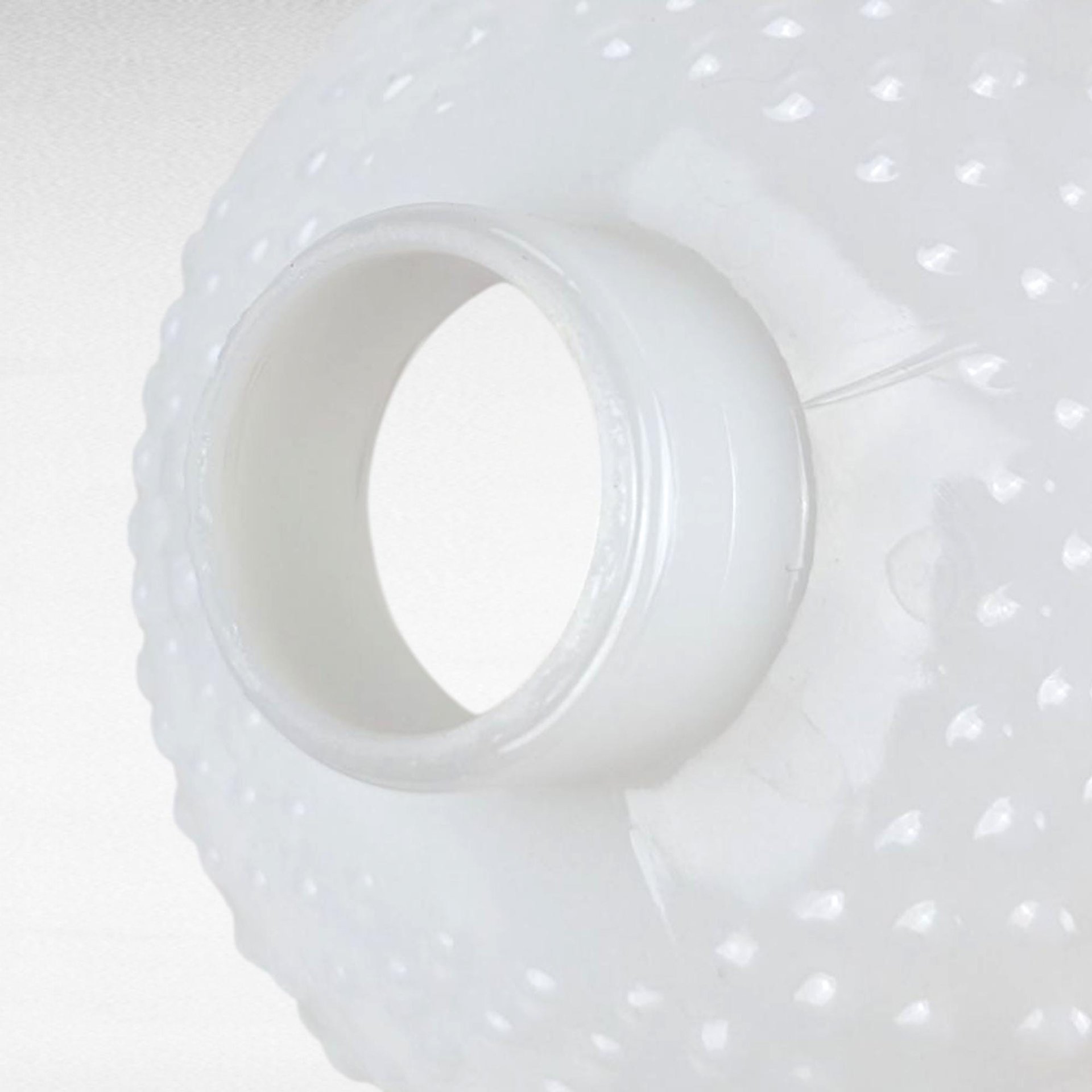 Vintage Milk Glass Hobnail Lamp Shade: Ruffled Globe