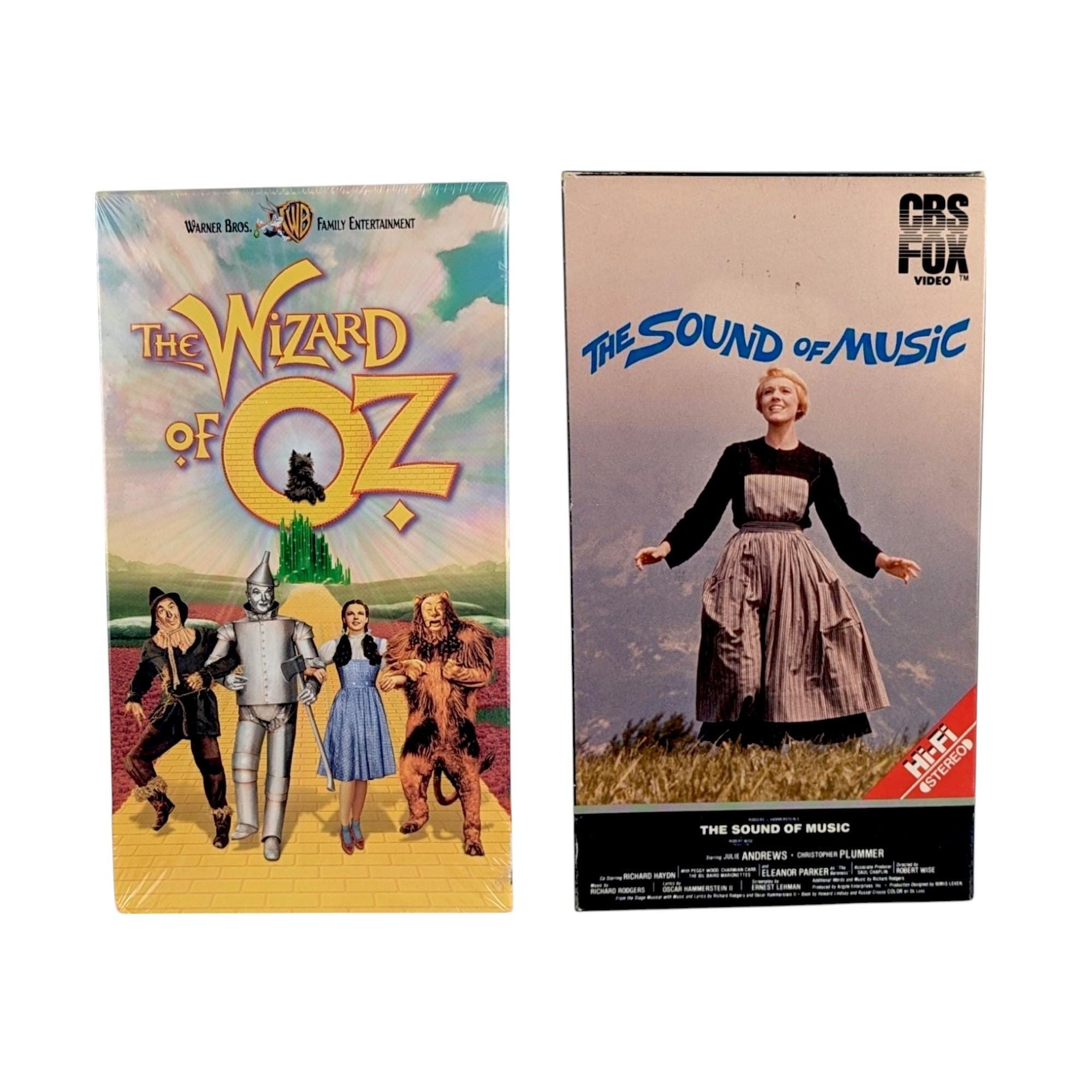 Vintage Wizard of Oz & Sound of Music VHS Set, Sealed Wizard of Oz, Classic Movies, Musical, Collectible VHS, Gift for Movie Lovers