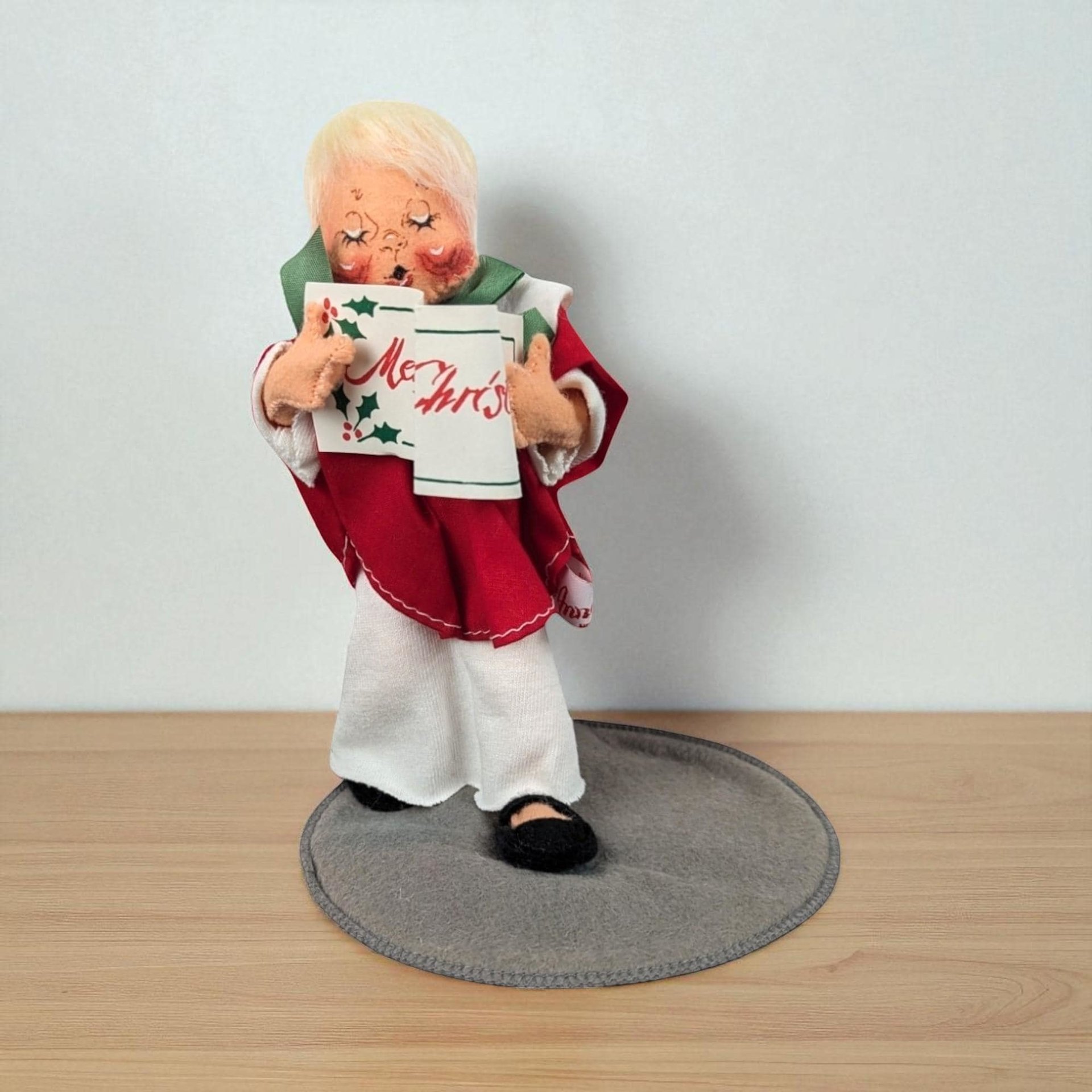 1993 Annalee Choir Boy Doll | Christmas Caroler Figurine | Vintage Collectible Doll | Holiday Decor | 10 Inches
