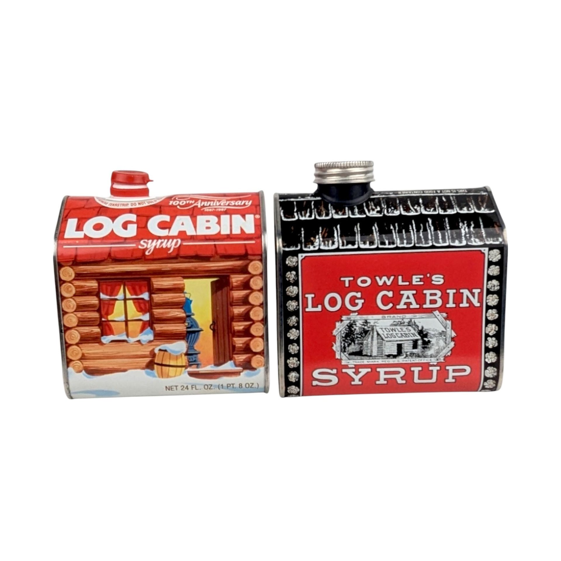 Vintage Towle's Log Cabin Syrup Tins, 1979 Tin Bank & 100th Anniversary Tin, Collectible Tins, Vintage Kitchen Decor, Gift for Collector