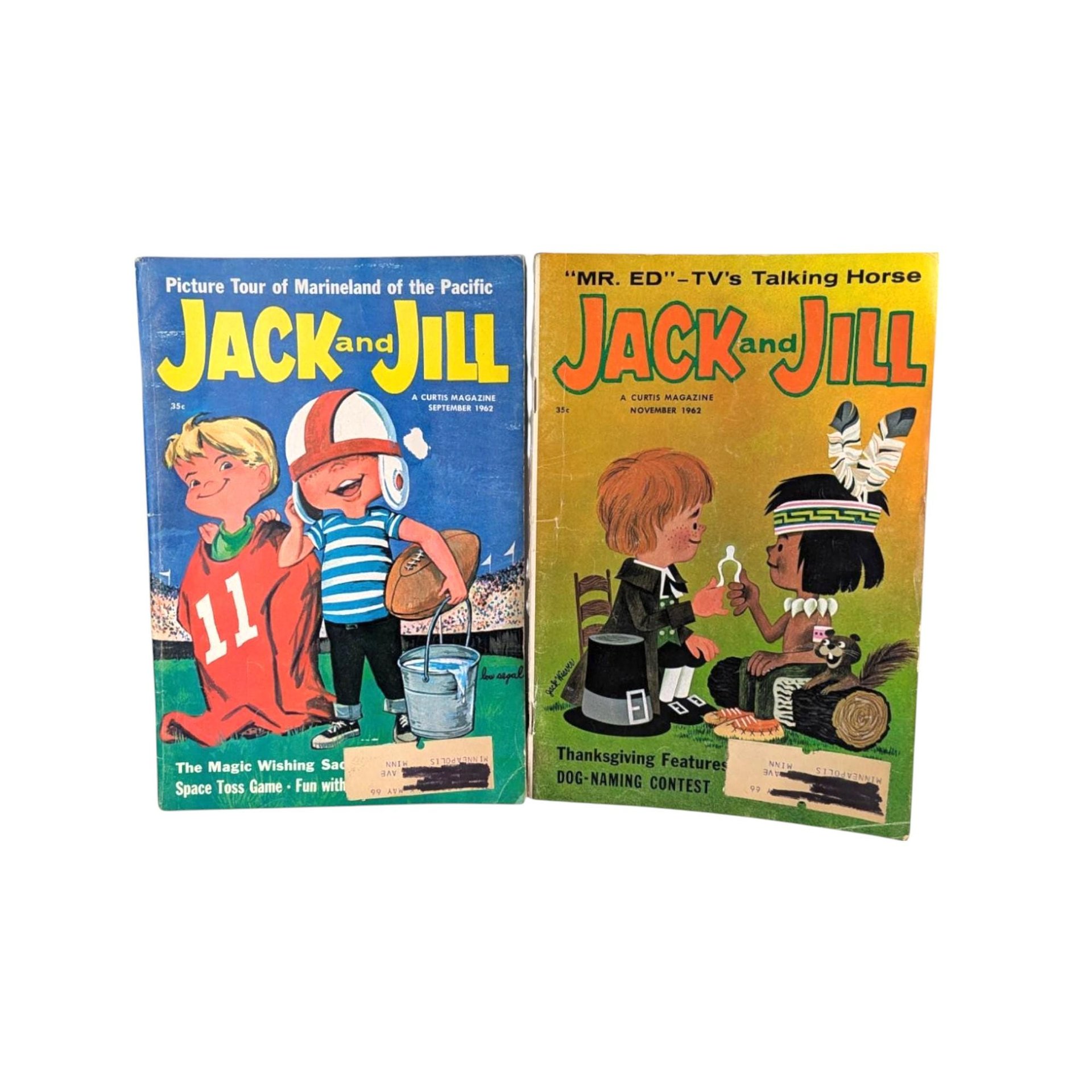 1962 Jack and Jill Magazines, September & November Issues, Vintage Children's Magazine, Collectible Kids Literature