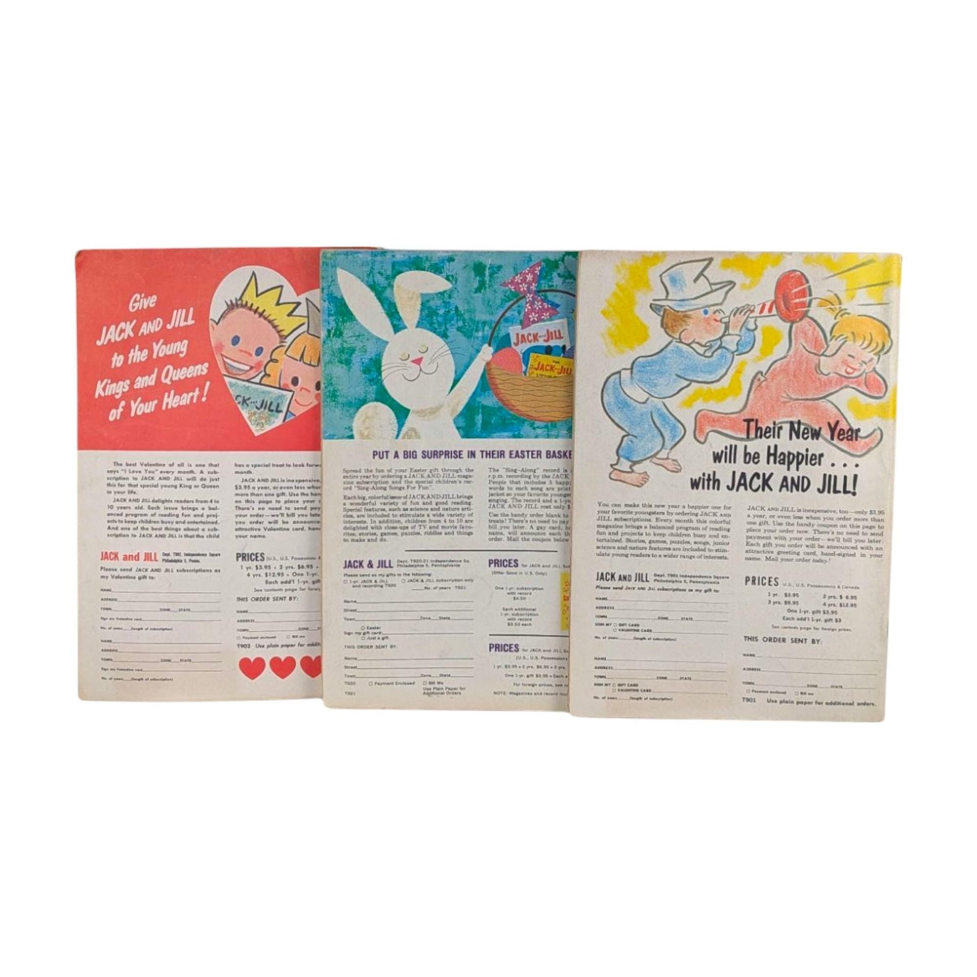1963 Jack and Jill Magazines Trio, January, February & April Issues, Vintage Children's Magazine, Collectible Kids Literature