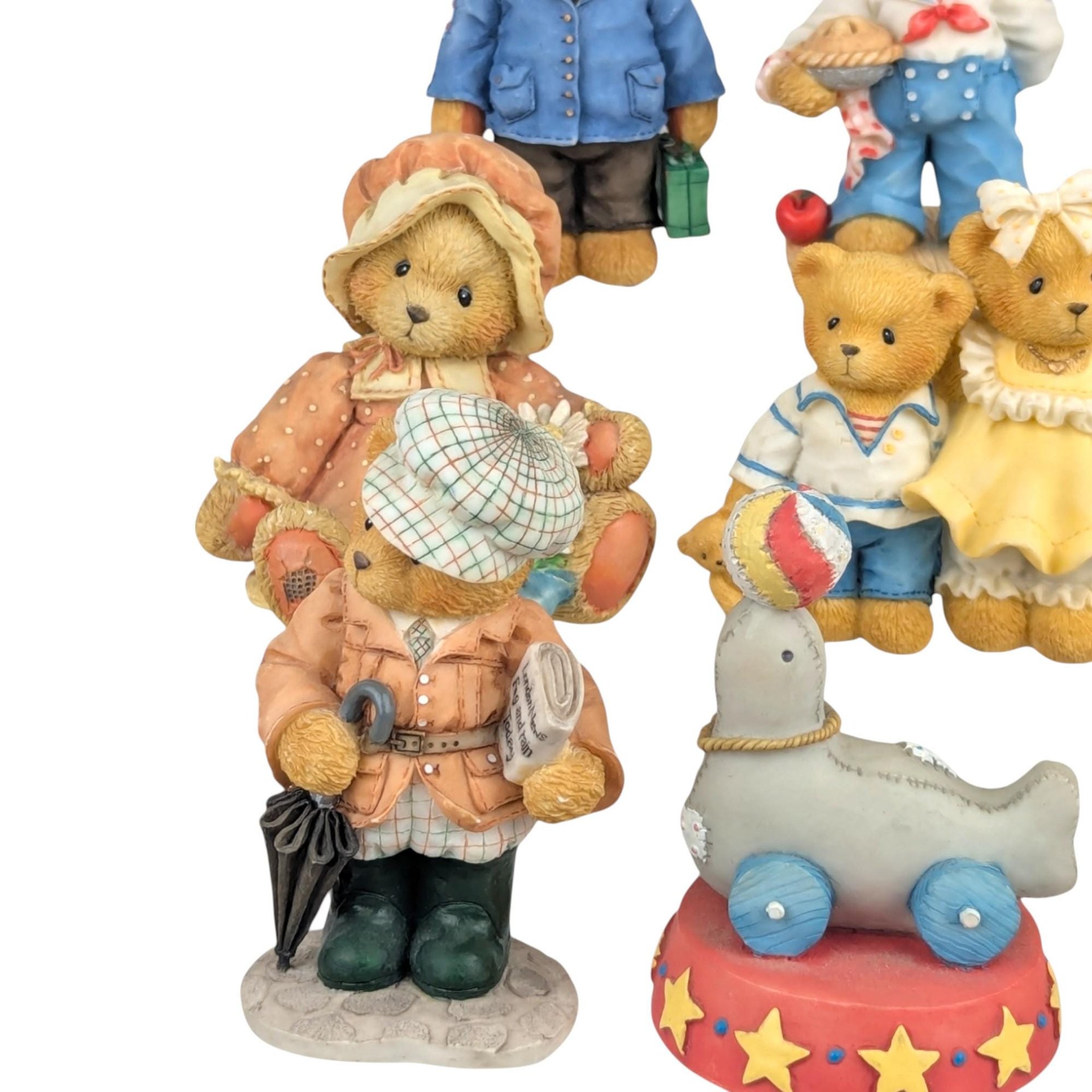 Cherished Teddies Figurines Lot, 1991-2000, Collectible Resin Bears, Vintage Enesco Figurines, Gift for Teddy Bear Lovers