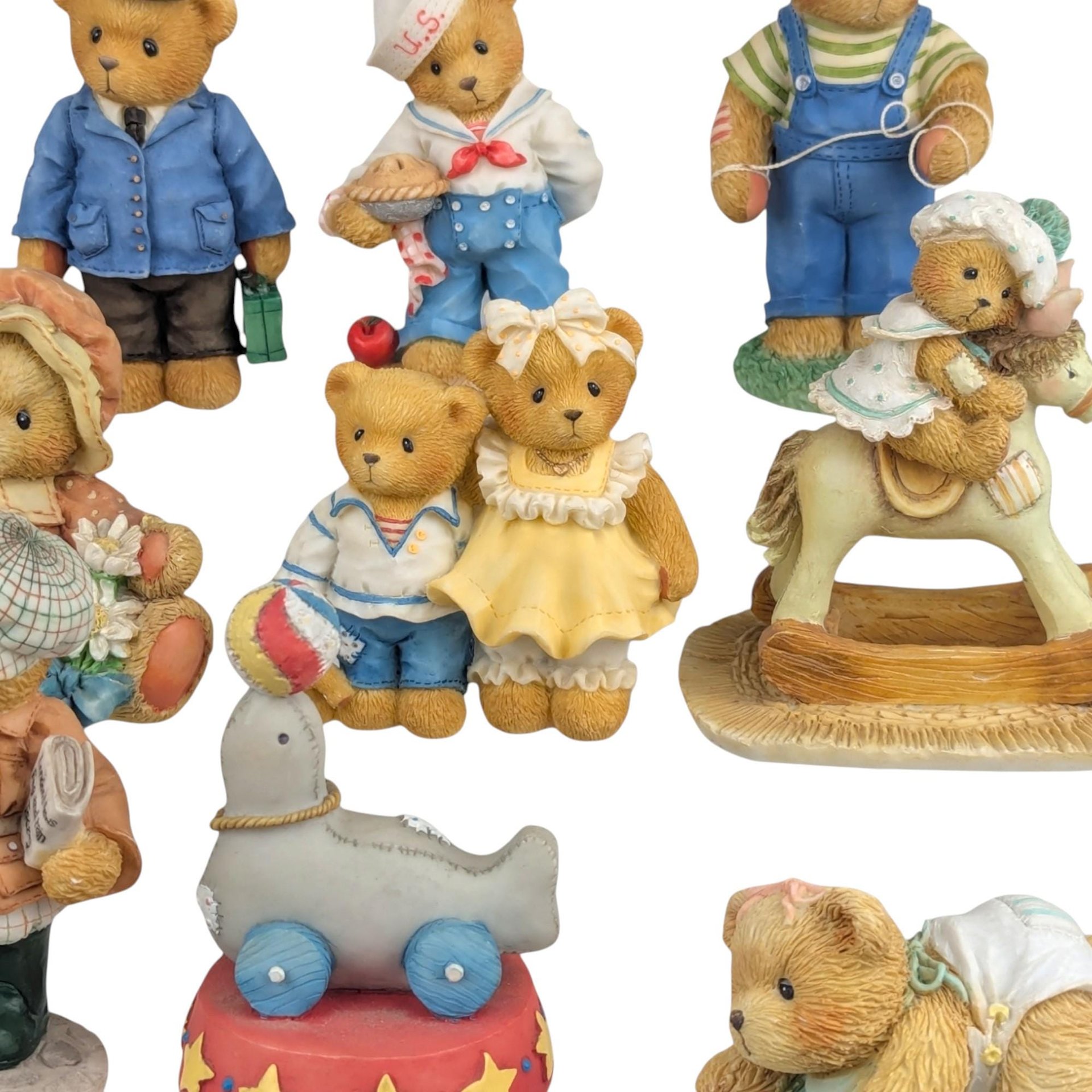 Cherished Teddies Figurines Lot, 1991-2000, Collectible Resin Bears, Vintage Enesco Figurines, Gift for Teddy Bear Lovers