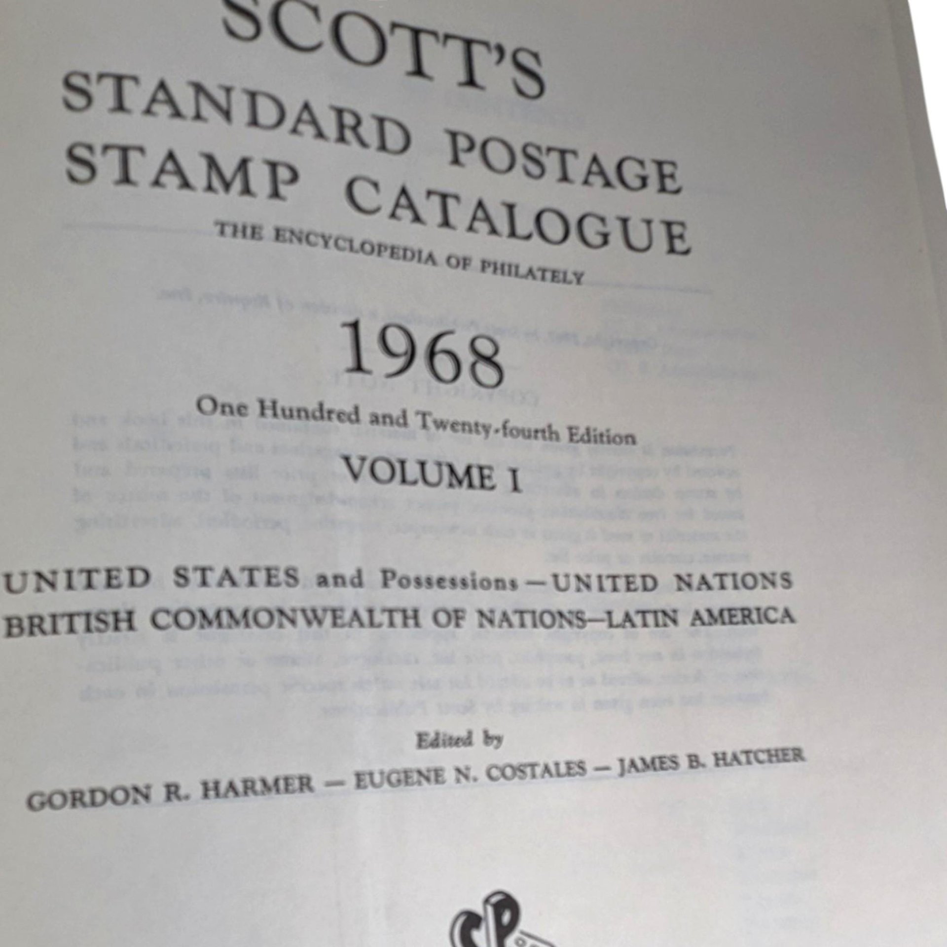 1968 Scott Standard Stamp Catalogue Vol. 1: Philately Reference