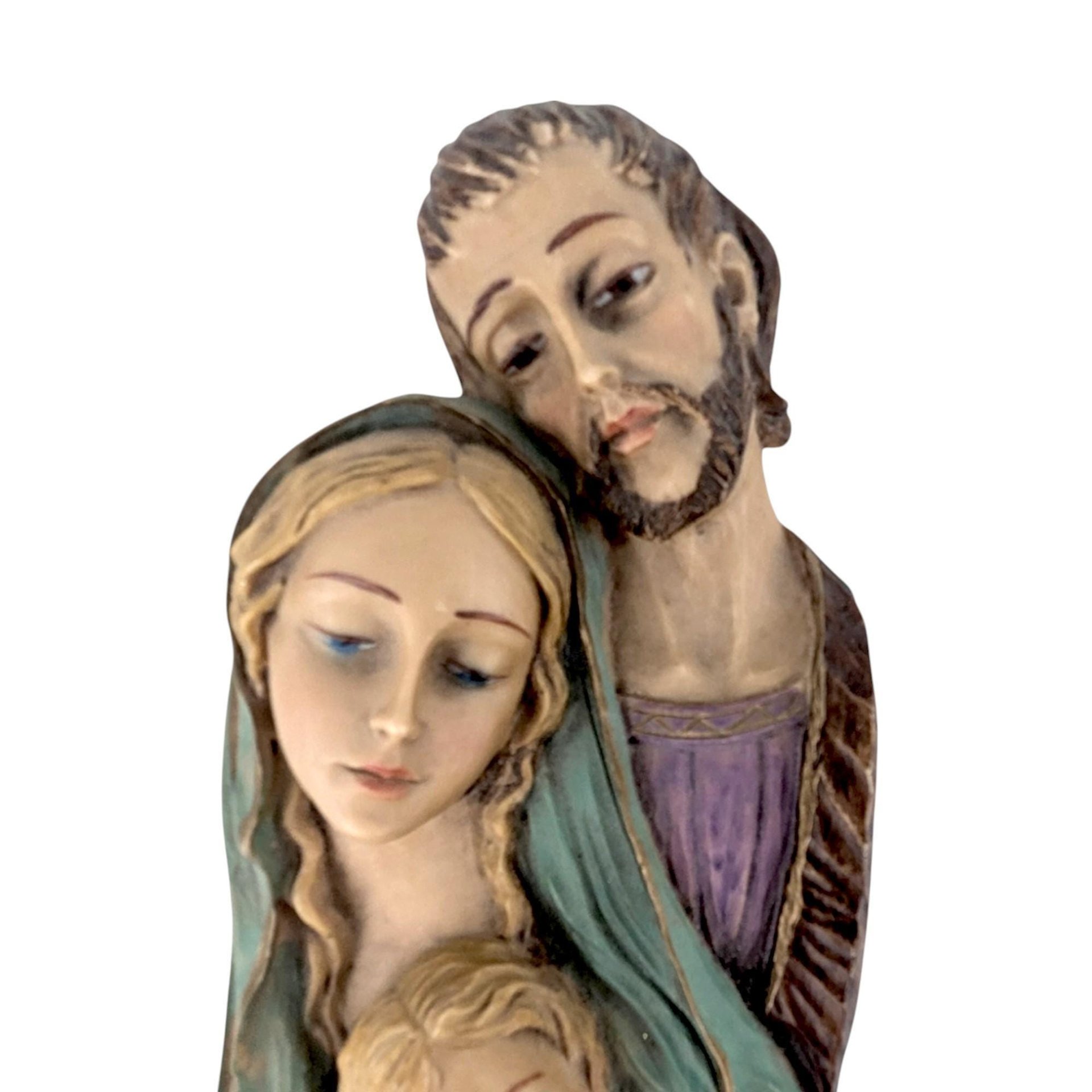 Vintage Holy Family Wall Hanging: Roman Religious Resin Art
