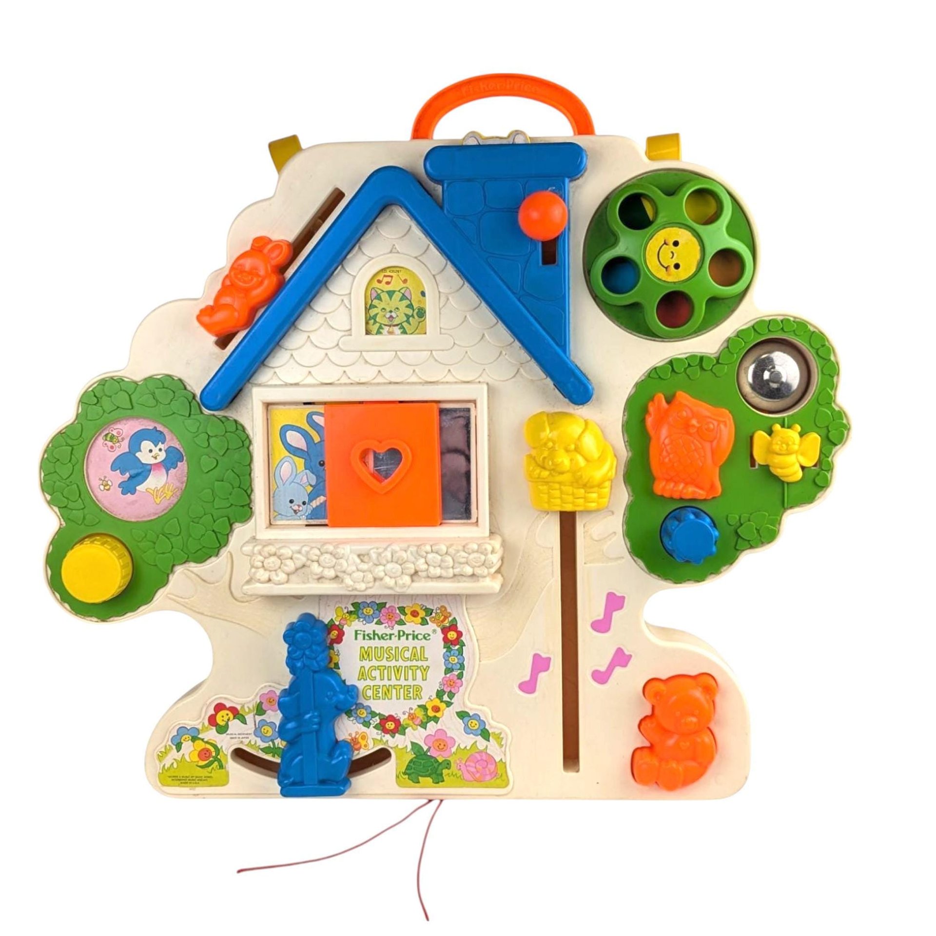Vintage Fisher-Price Musical Activity Center Crib Toy - 1970s Nursery Decor