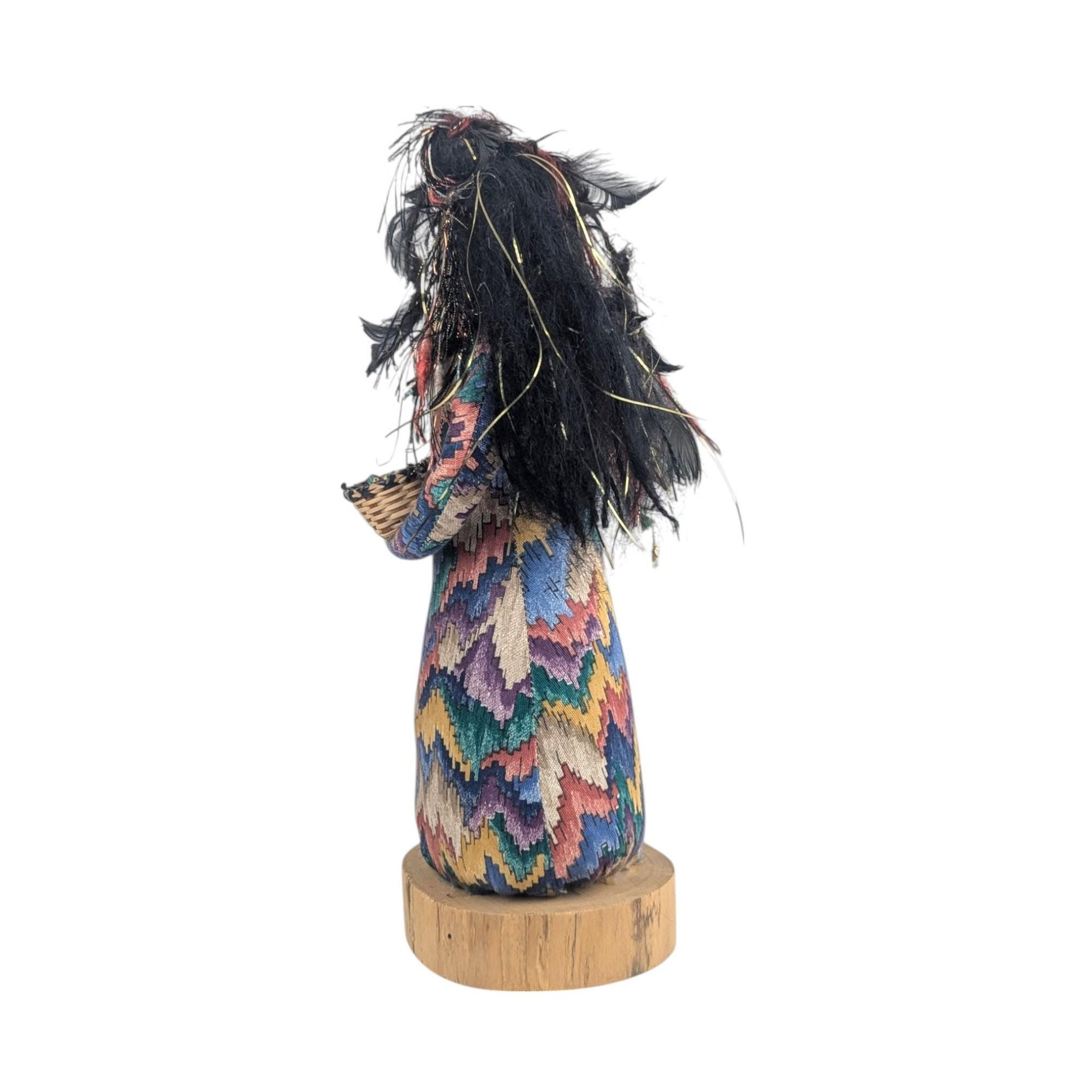 Patty Kune Handmade Folk Art Doll: Native American Inspired Decor