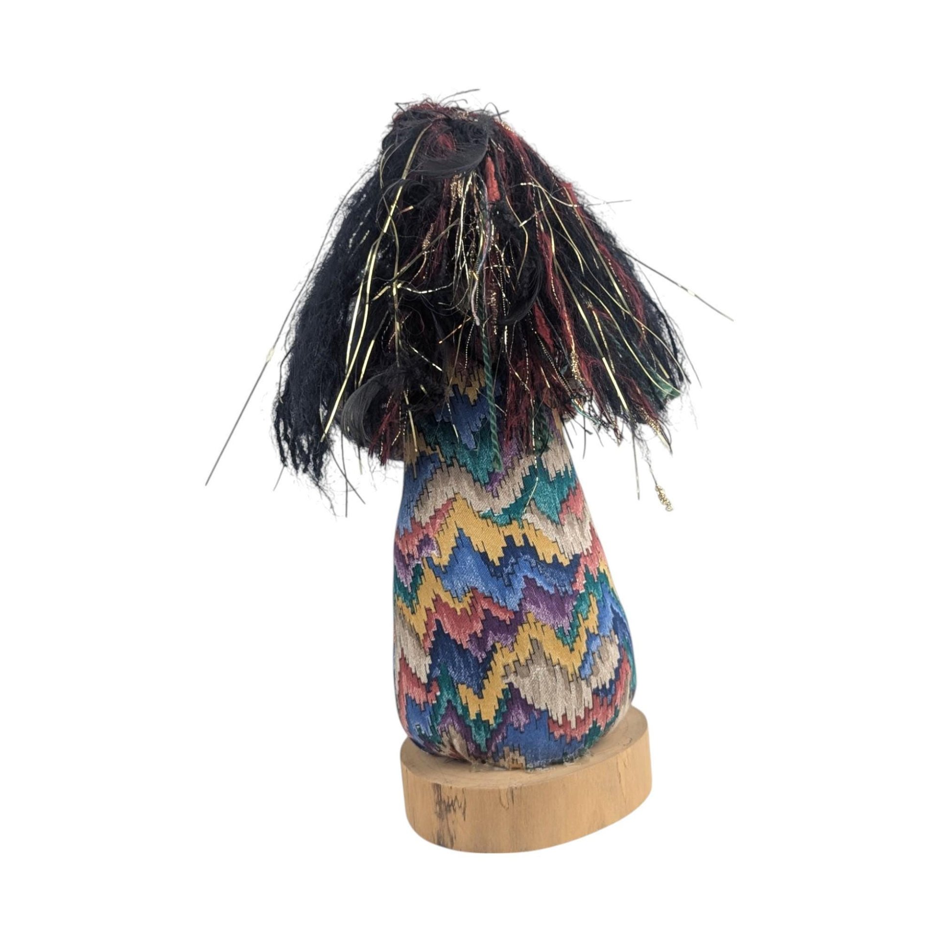 Patty Kune Handmade Folk Art Doll: Native American Inspired Decor