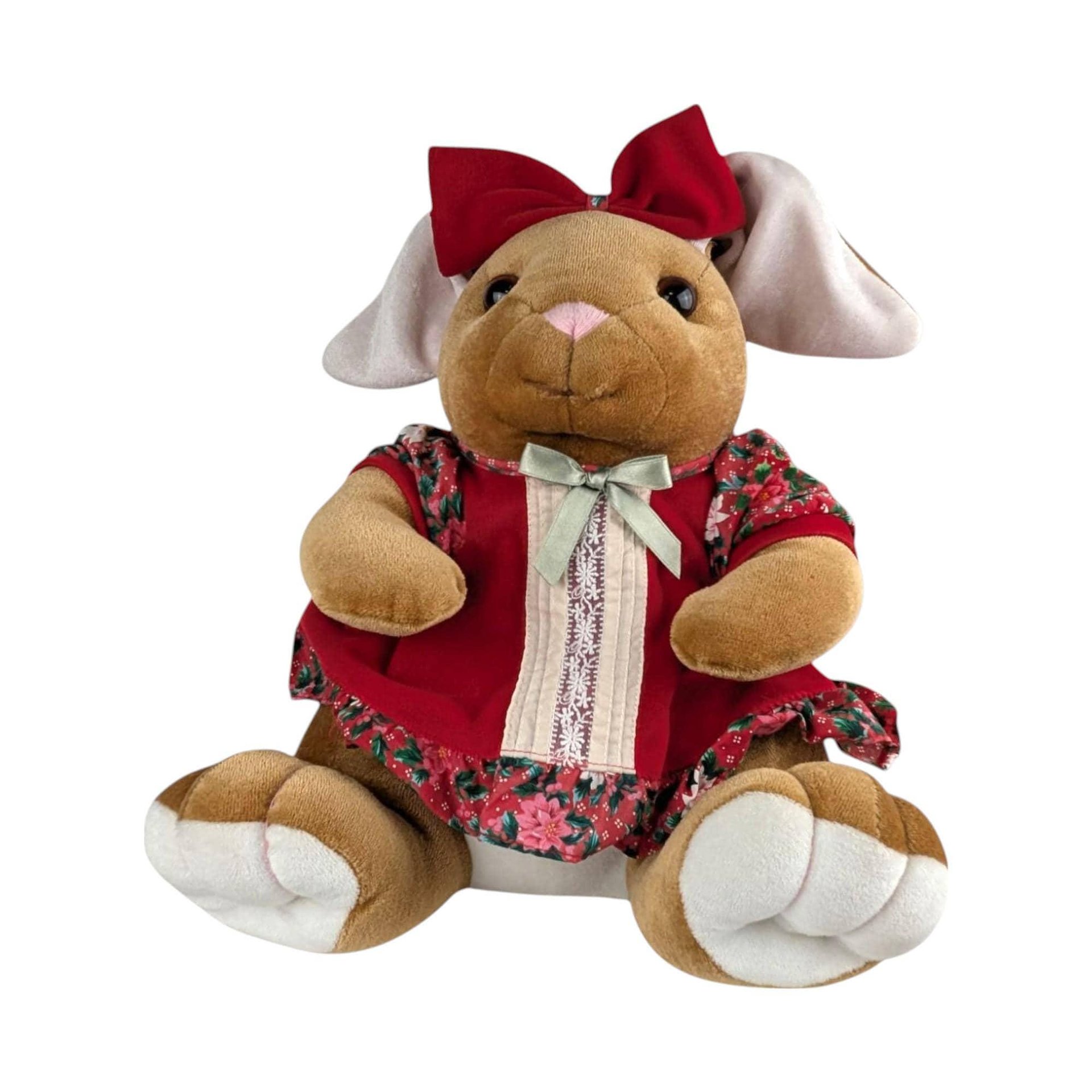 Vintage Velveteen Rabbit Plush: 1985 Commonwealth Christmas Bunny