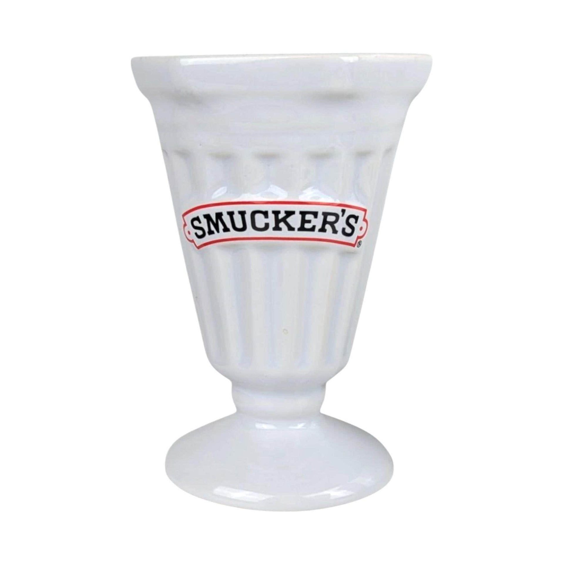 Vintage Smuckers Ceramic Ice Cream Cups: Collectible Sundae Dishes, Set of 4