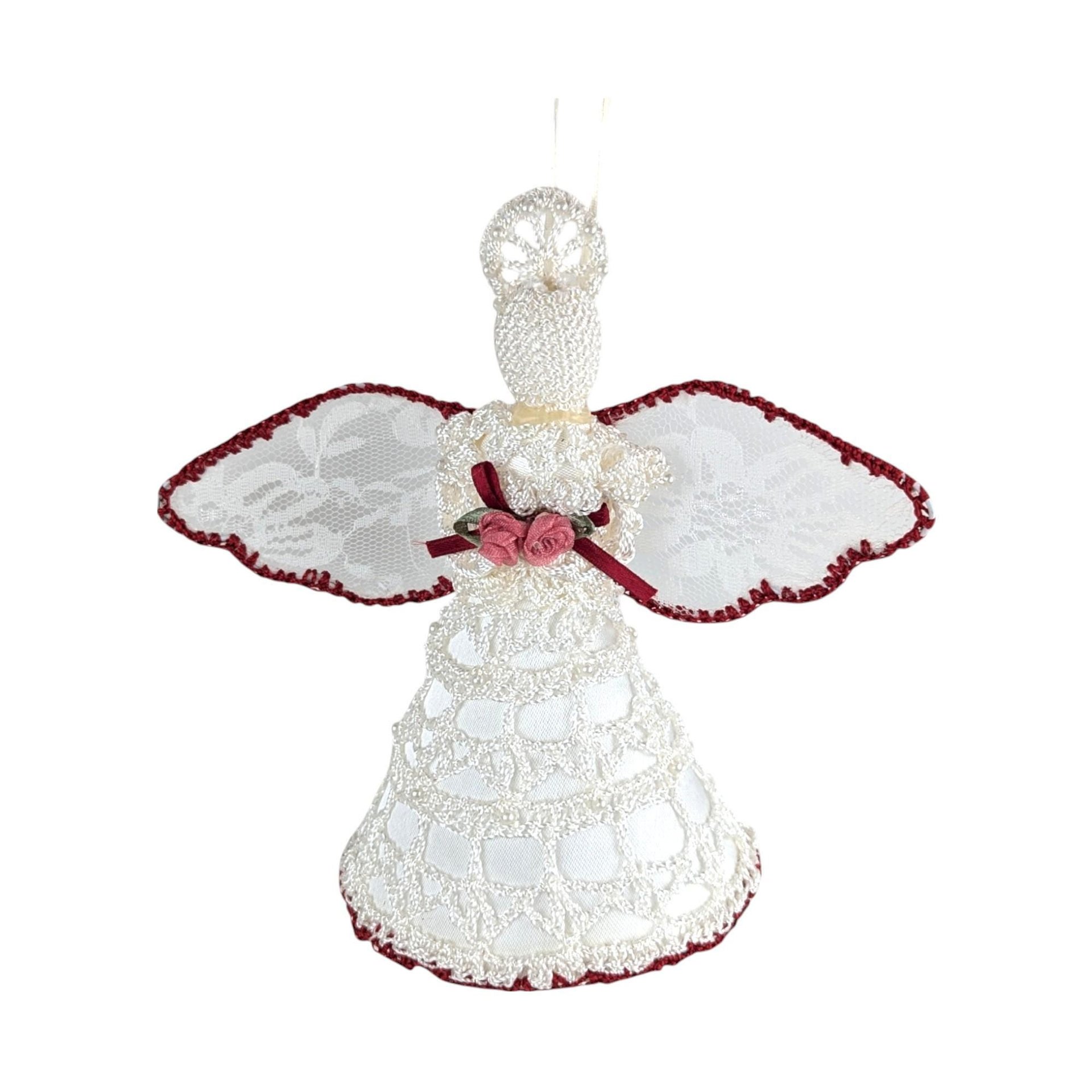 Vintage Handmade Crochet Angels: Set of 3 Christmas Holiday Ornaments