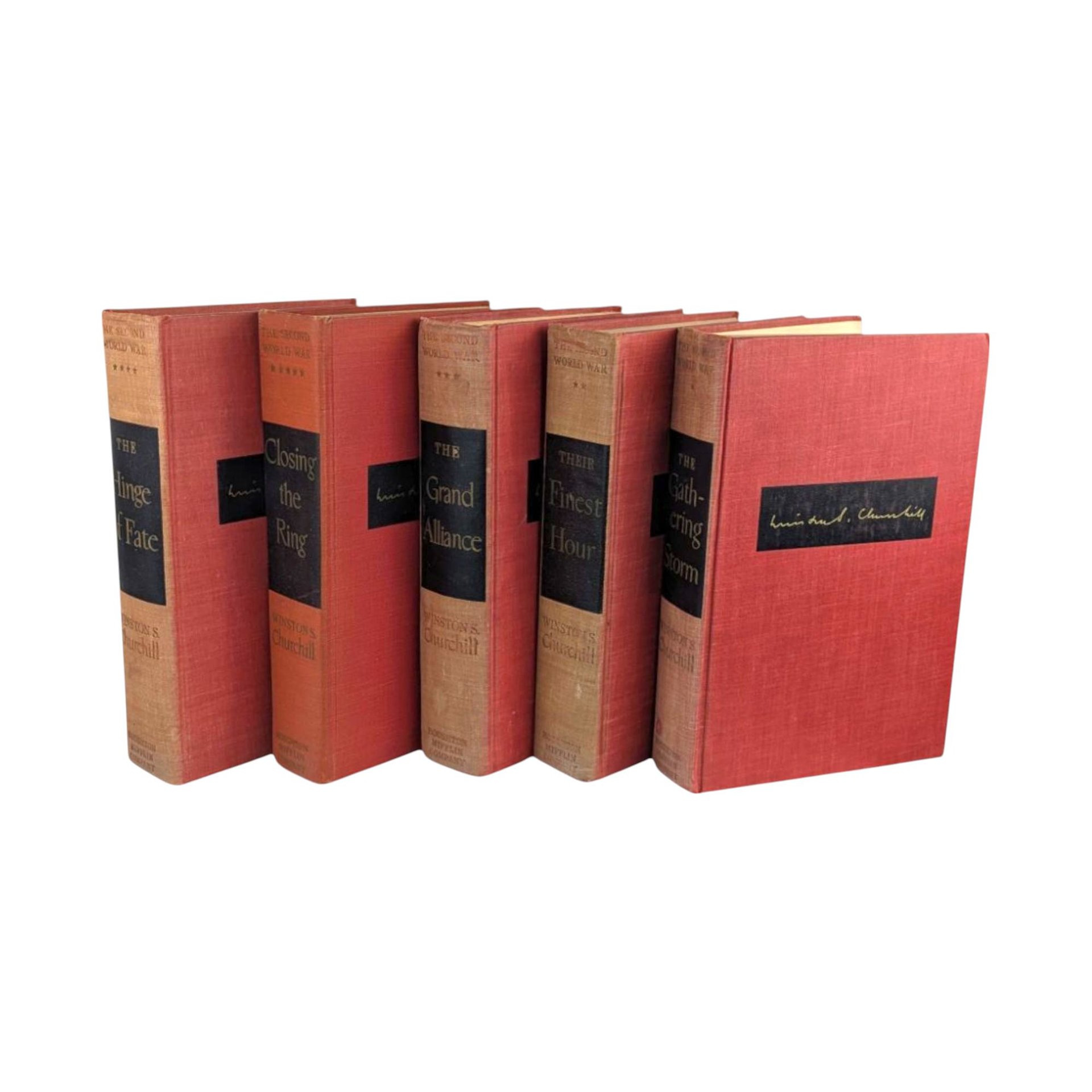 Winston Churchill The Second World War, 5 Book Set, 1940s-50s Hardcover, Historical Books, WWII History, Churchill Books, Vintage Book Set