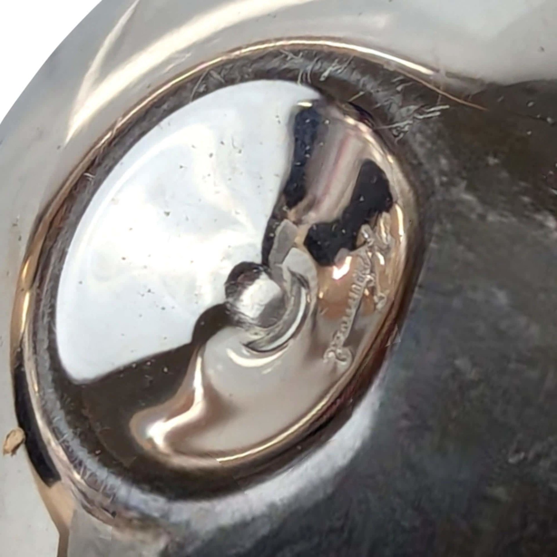 Vintage Raimond Roly Poly Clown Bank: Silver Metal Figural Toy