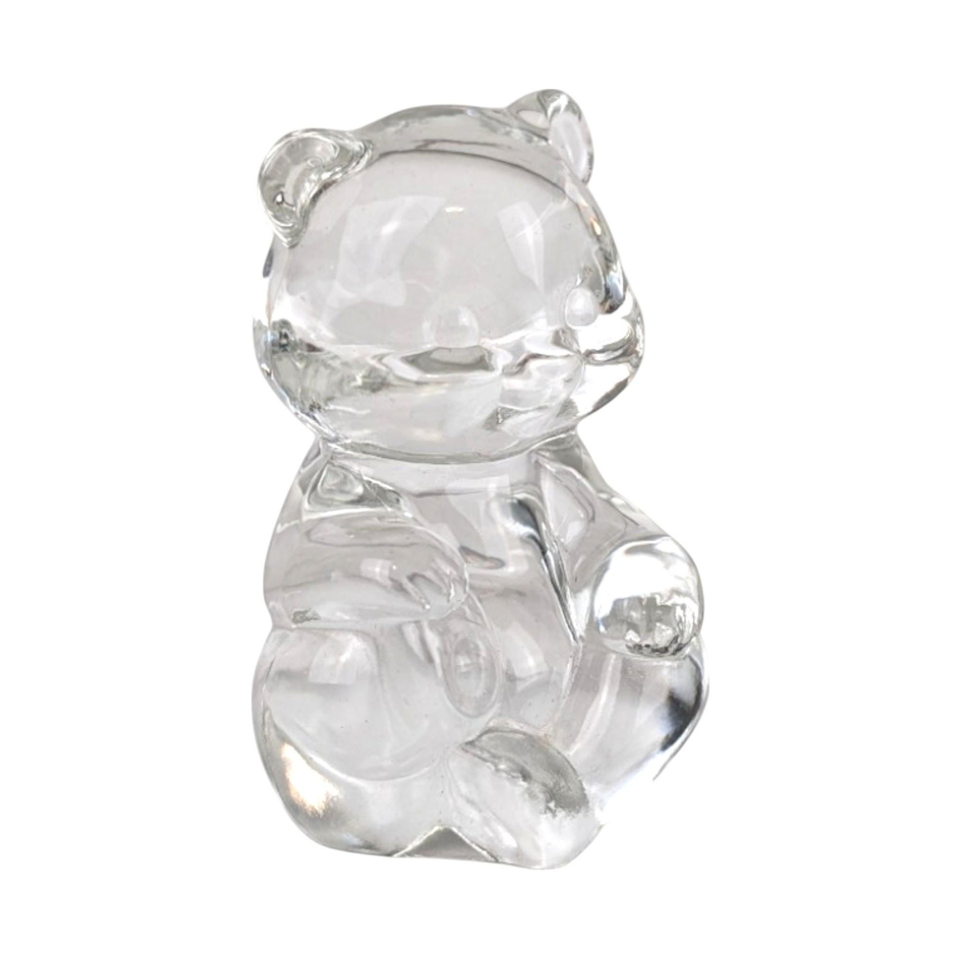 Vintage Fenton Clear Glass Bear Figurine, Crystal Bear, Collectible Figurine, Glass Animal, Home Decor, Paperweight, Gift for Bear Lover