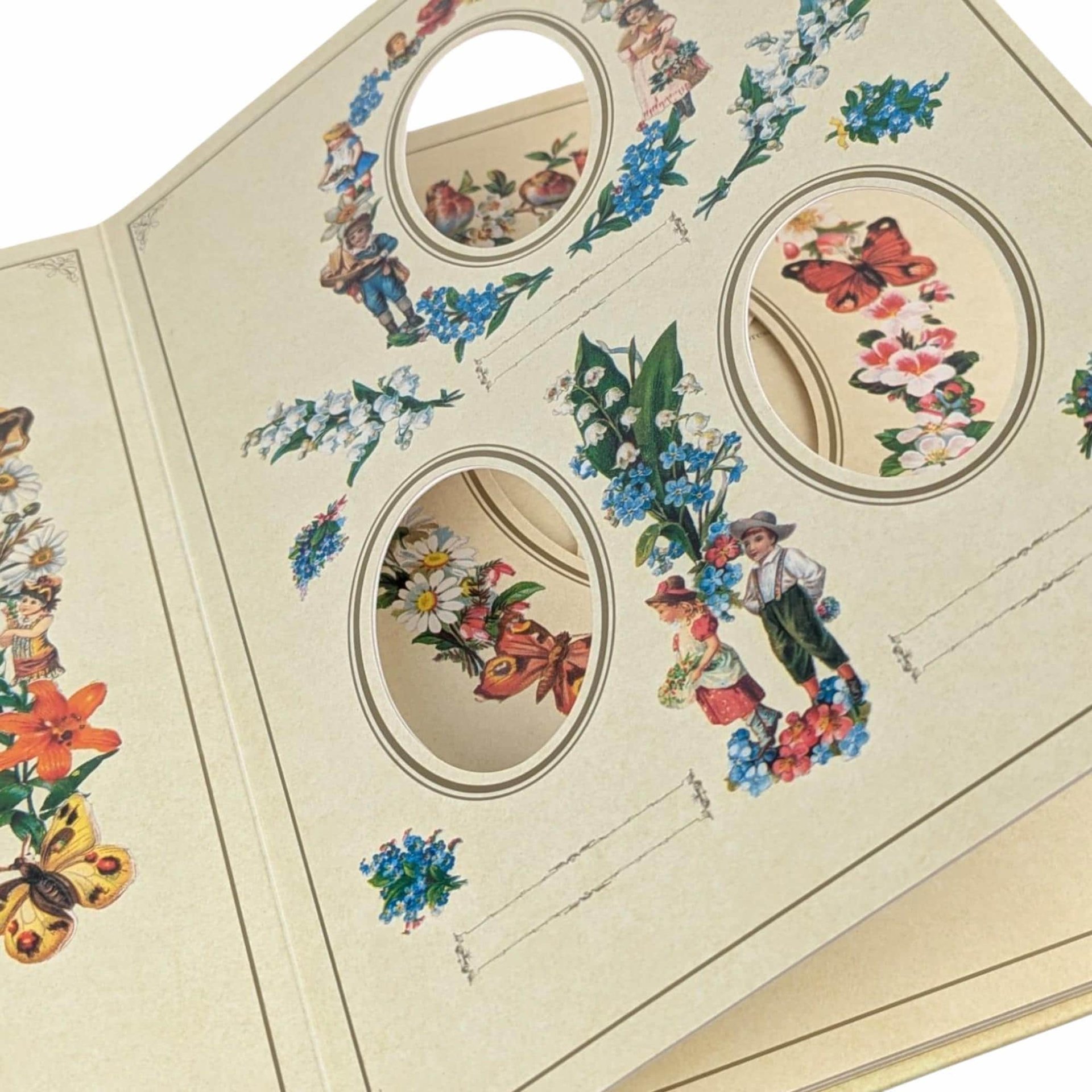 Vintage Victorian Photo Album: Floral Butterfly Design, 35 Photos