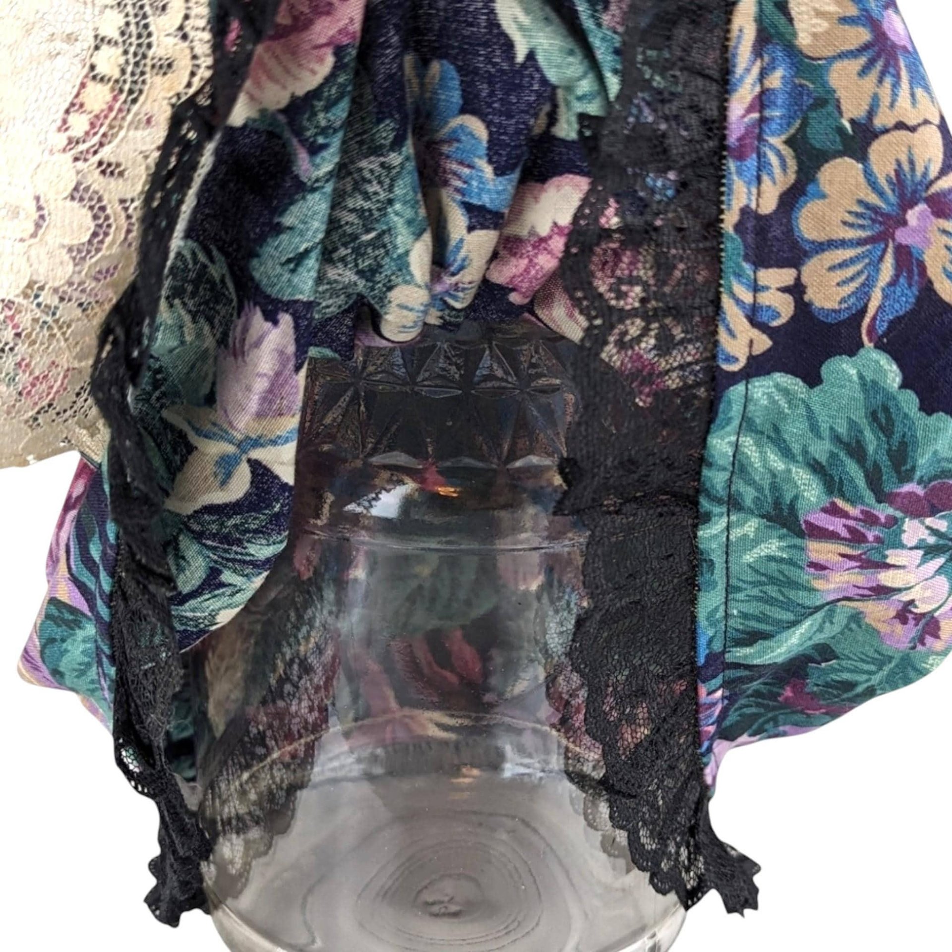 Vintage Fabric Pig Jar: Handmade Folk Art Whimsical Decor