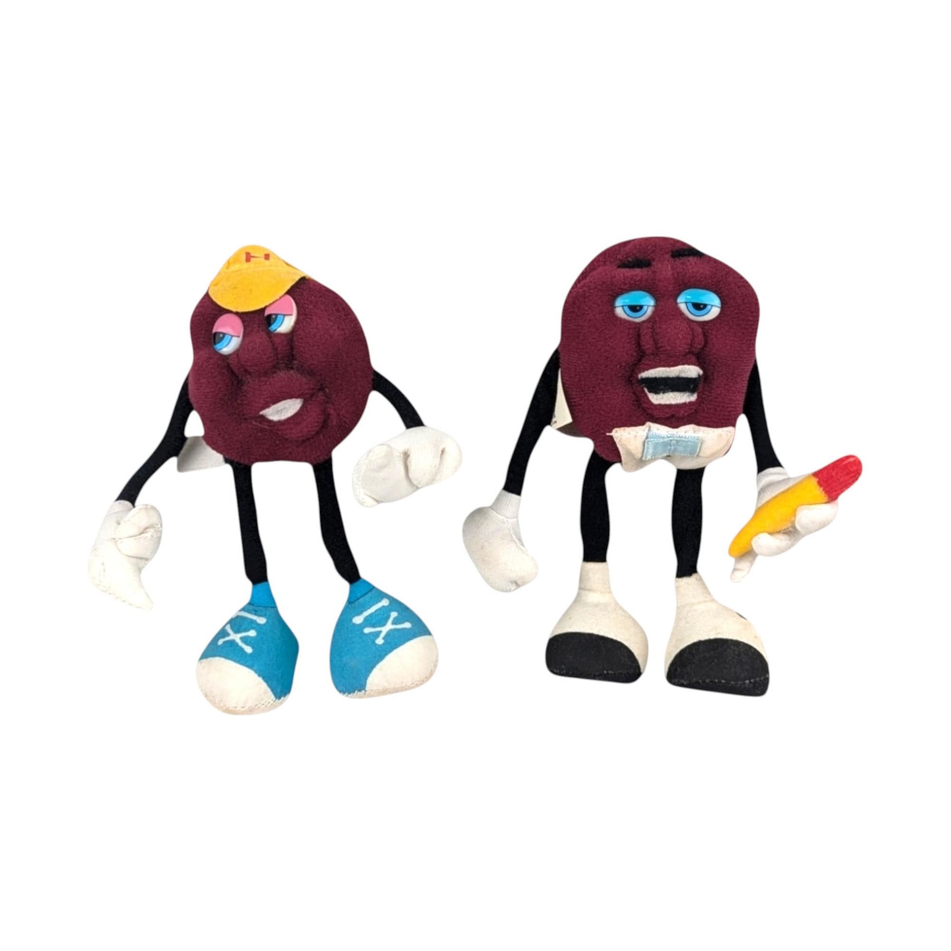 Vintage 1988 Applause California Raisins Bendable Figures, 1980s Collectible Toys, Retro Novelty Gift, Nostalgic 80s Memorabilia, Hardees