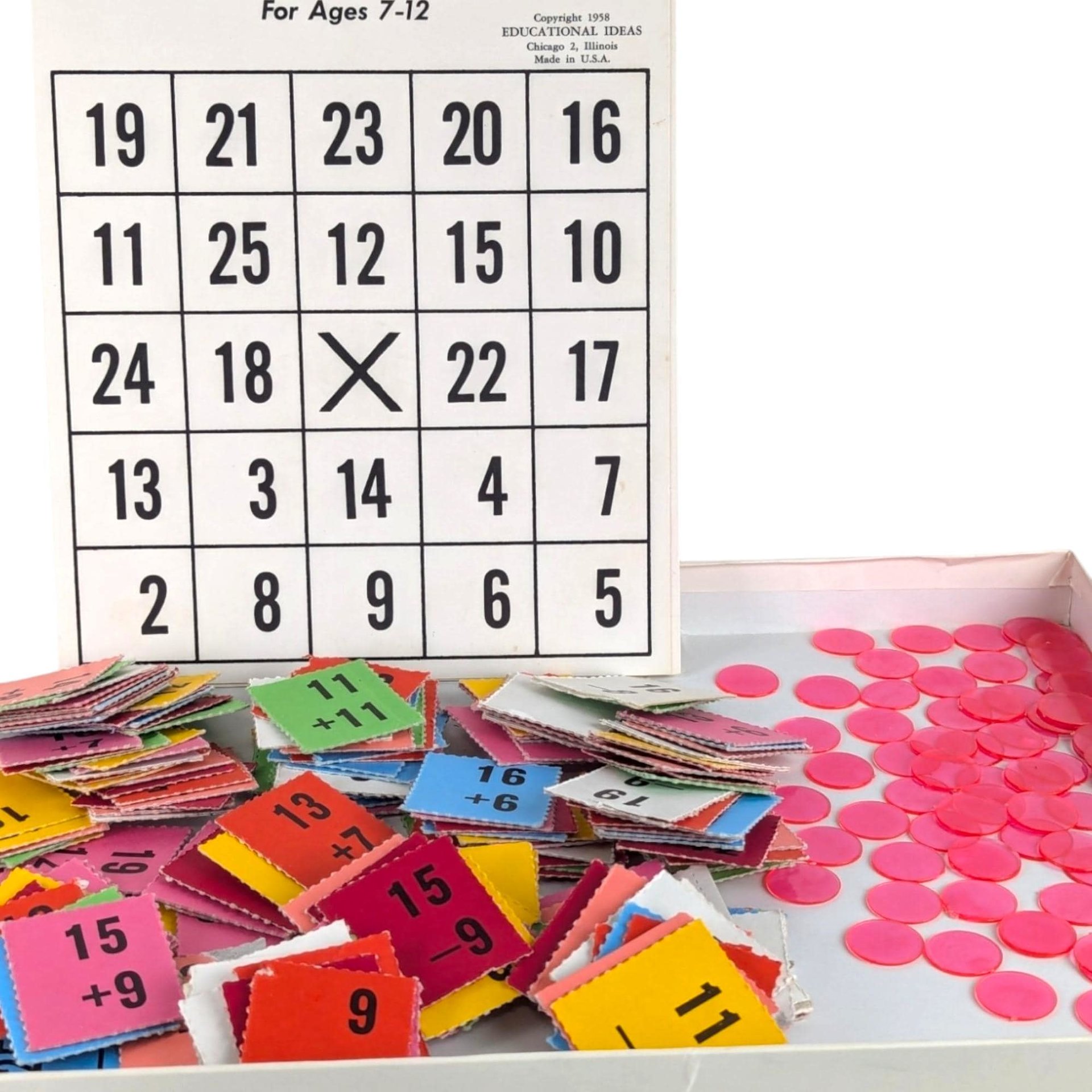 1958 Smarty Smarty Smarty Bingo Game, Vintage Educational Game, Arithmetic Game, Kids Math Game, Family Game, Collectible Game