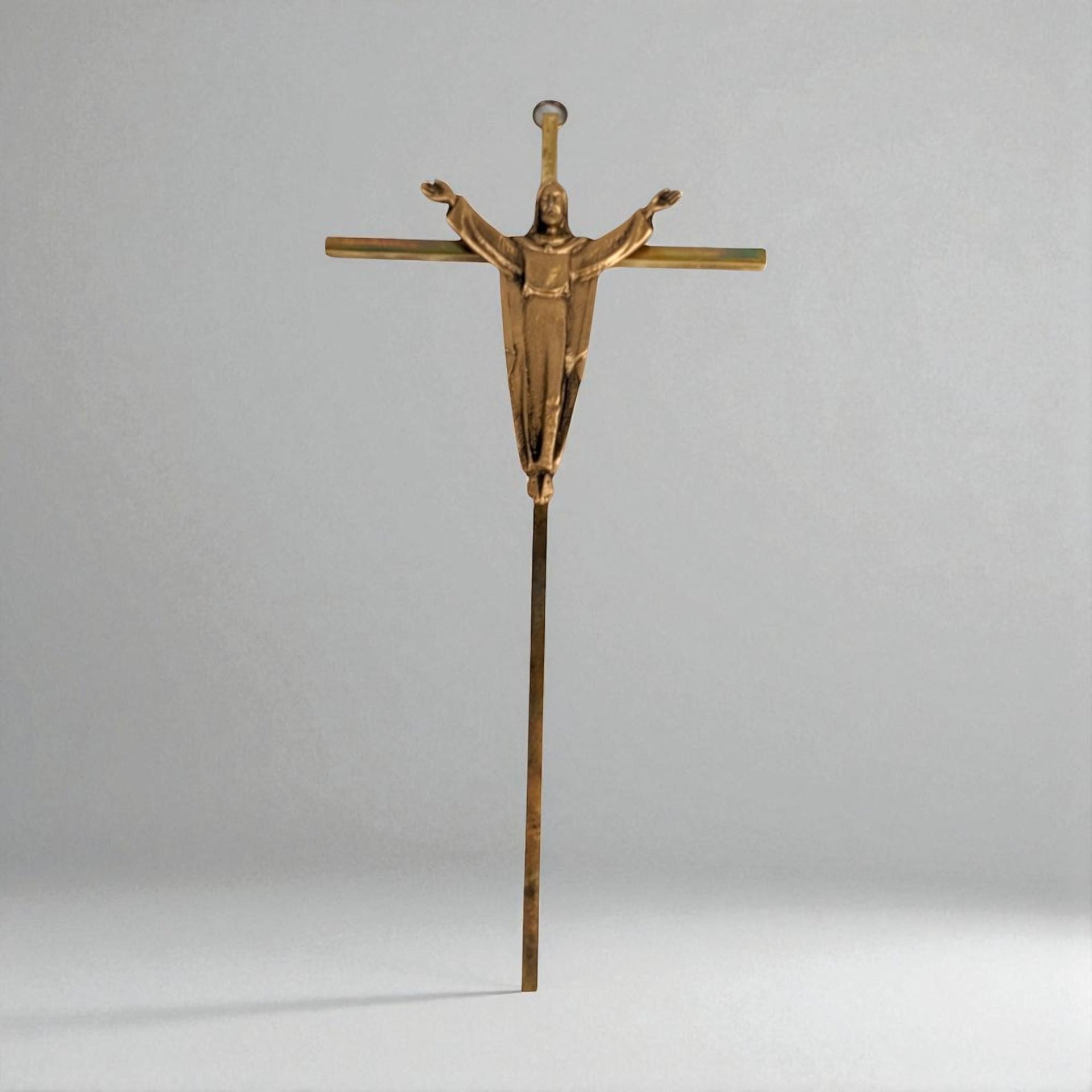 Vintage Metal Crucifix Wall Hanging - Religious Home Decor - Wall Cross - 10 Inch