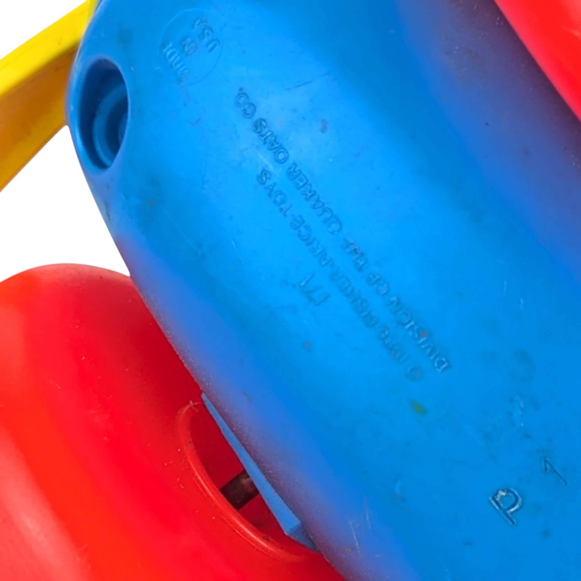 Vintage Fisher Price Airplane Pull Toy: 1980s Blue & Yellow Plane