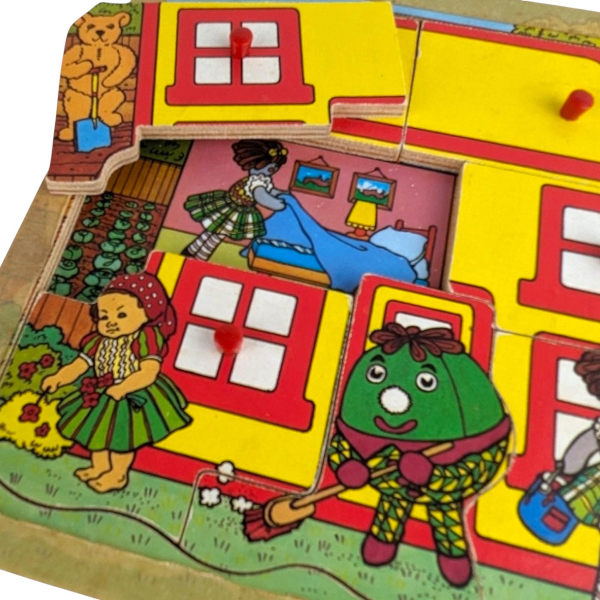 Vintage Children's Puzzle Lot, Garfield, Dopey, Wooden Jigsaw, 1970s-80s Toys, Collectible Puzzles, Gift for Kids, Nostalgic Decor