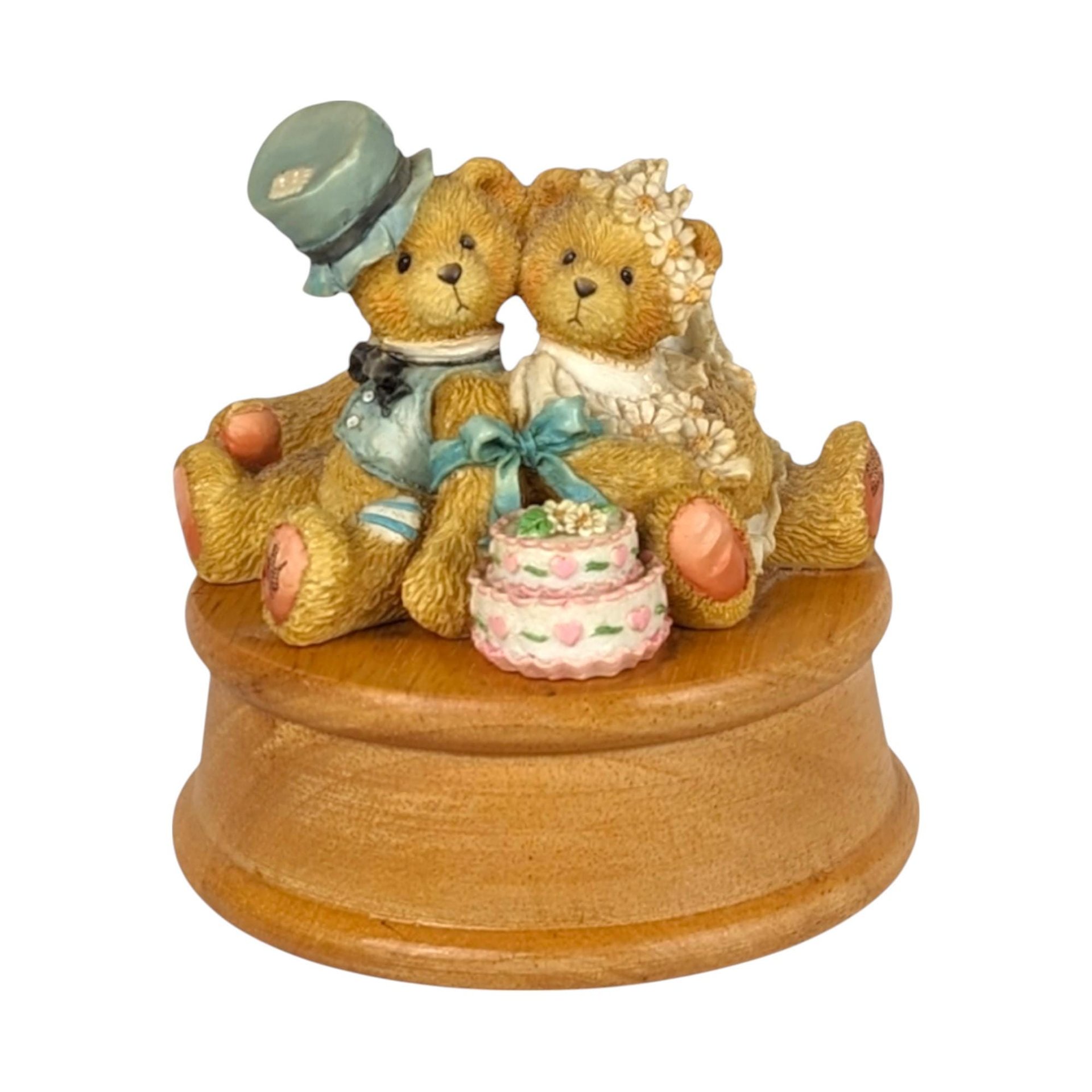 Vintage Cherished Teddies Figurines, 1992-1997, Collectible Bears, Wedding Music Box, Gift for Collector, Home Decor