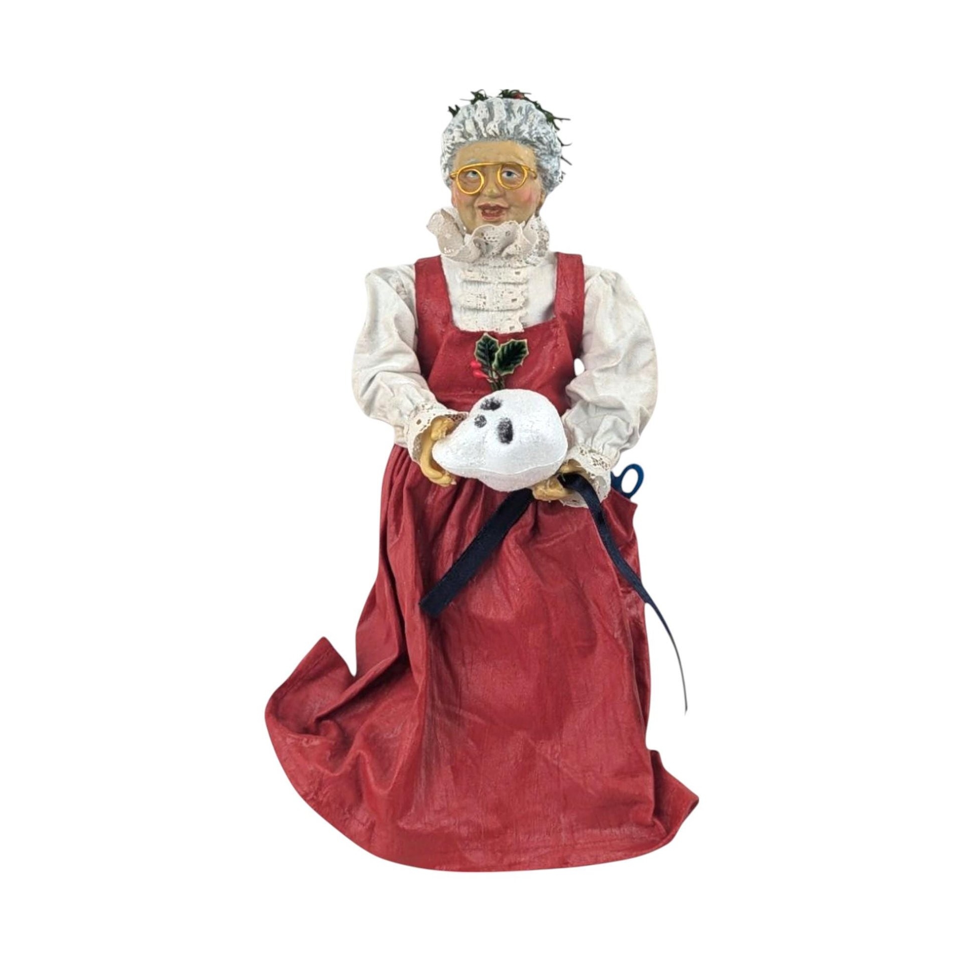 Vintage 1988 Possible Dreams Mrs. Claus Figurine, Altered Halloween Christmas Decor, Spooky Holiday Decor, Unique Gift for Halloween