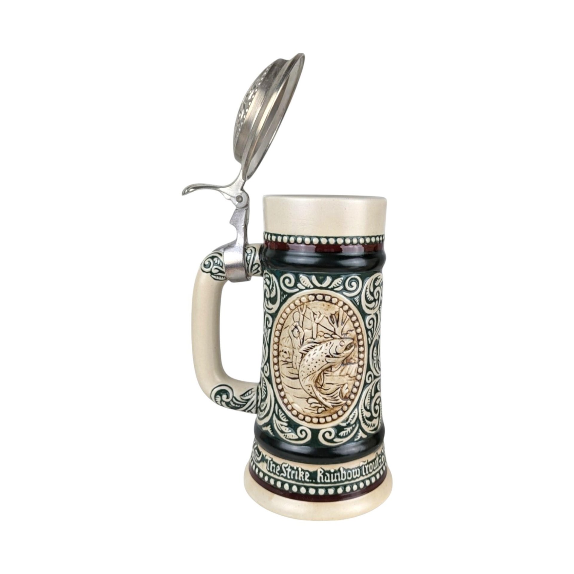 1978 Avon "The Strike" Rainbow Trout Sporting Stein, Vintage Beer Stein, Fishing Collectible, Decanter, Man Cave Decor, Fisherman Gift