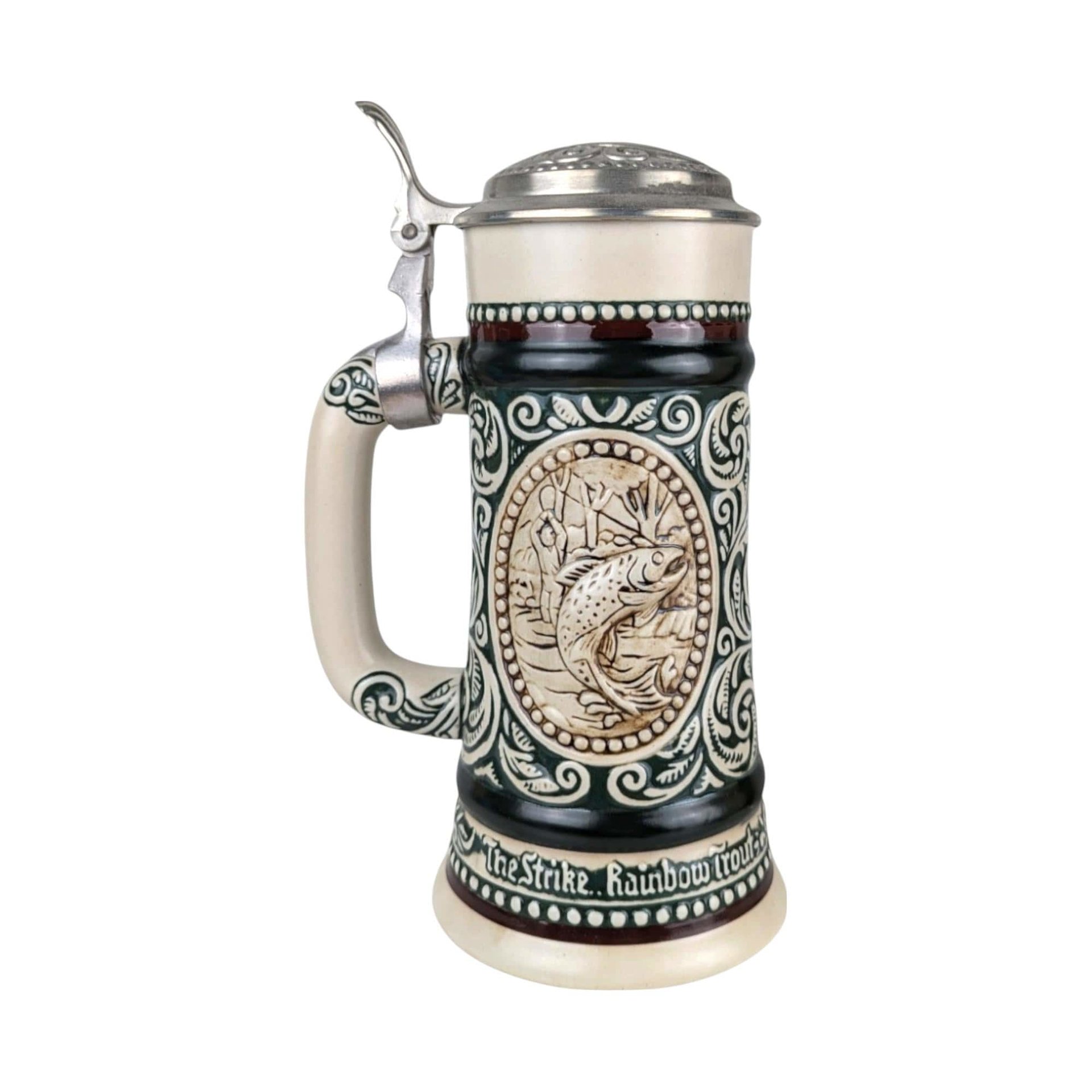 1978 Avon "The Strike" Rainbow Trout Sporting Stein, Vintage Beer Stein, Fishing Collectible, Decanter, Man Cave Decor, Fisherman Gift