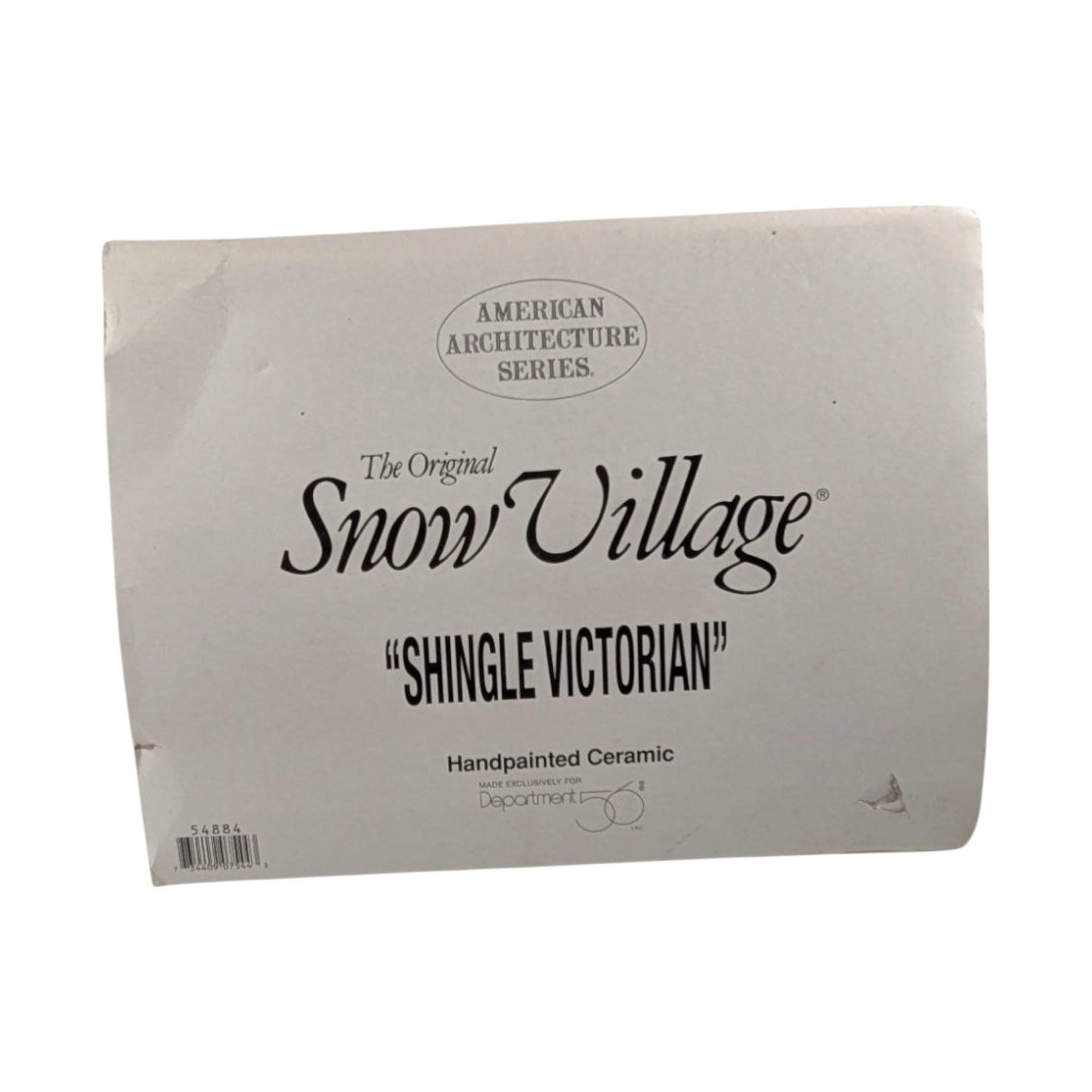 1996 Dept 56 Shingle Victorian House, Snow Village Collectible, Lighted Christmas Village Display, Holiday Home Decor Gift