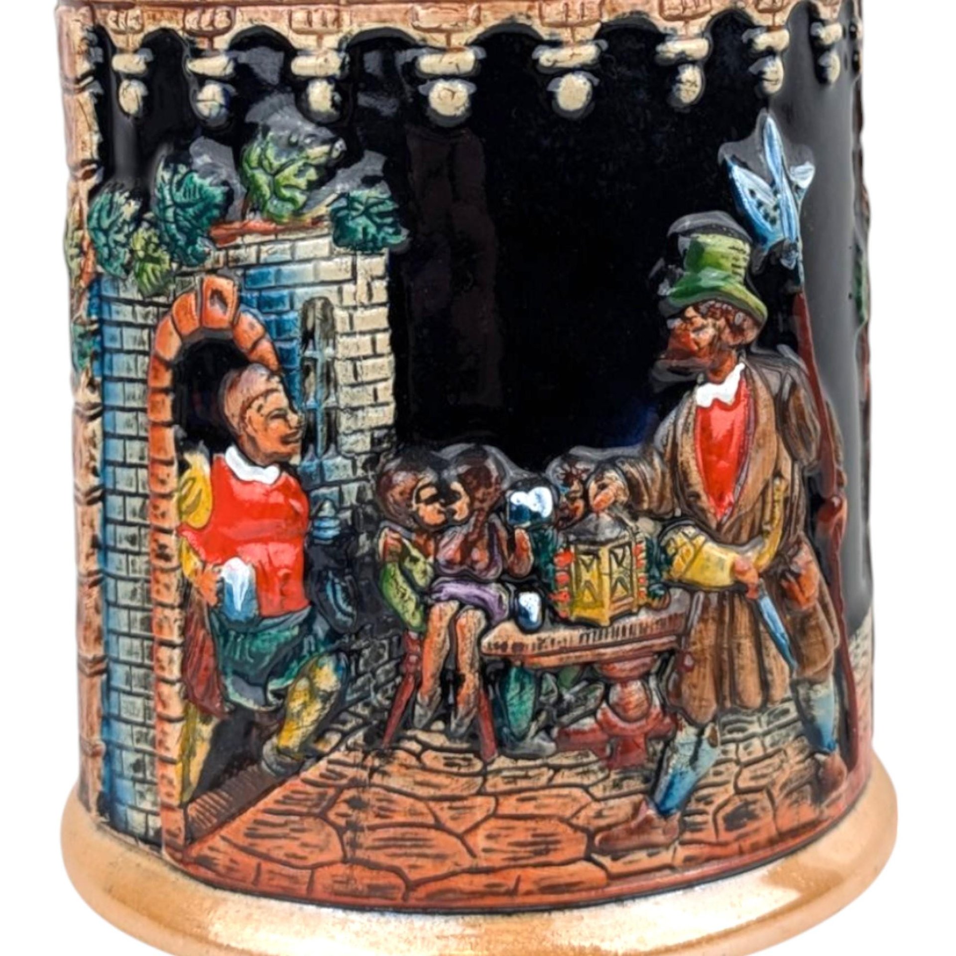 Vintage West Germany Ceramic Lidded Container: 9" Decorative Storage Jar