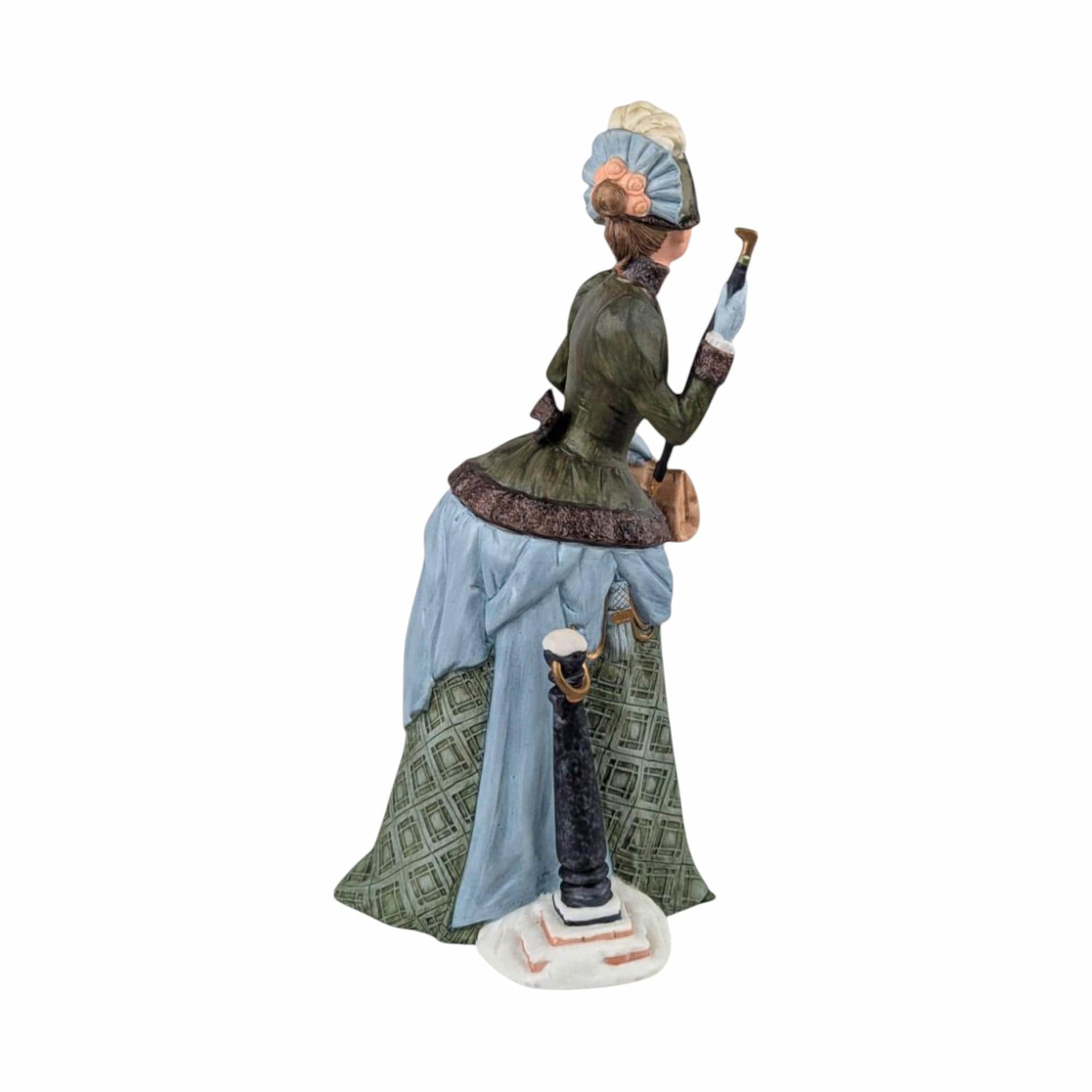 1987 Avon Mrs. Albee Presidents Club Figurine, Ceramic Green Dress, Avon Representative Award, Vintage Collectible, 9.5 Inch Height