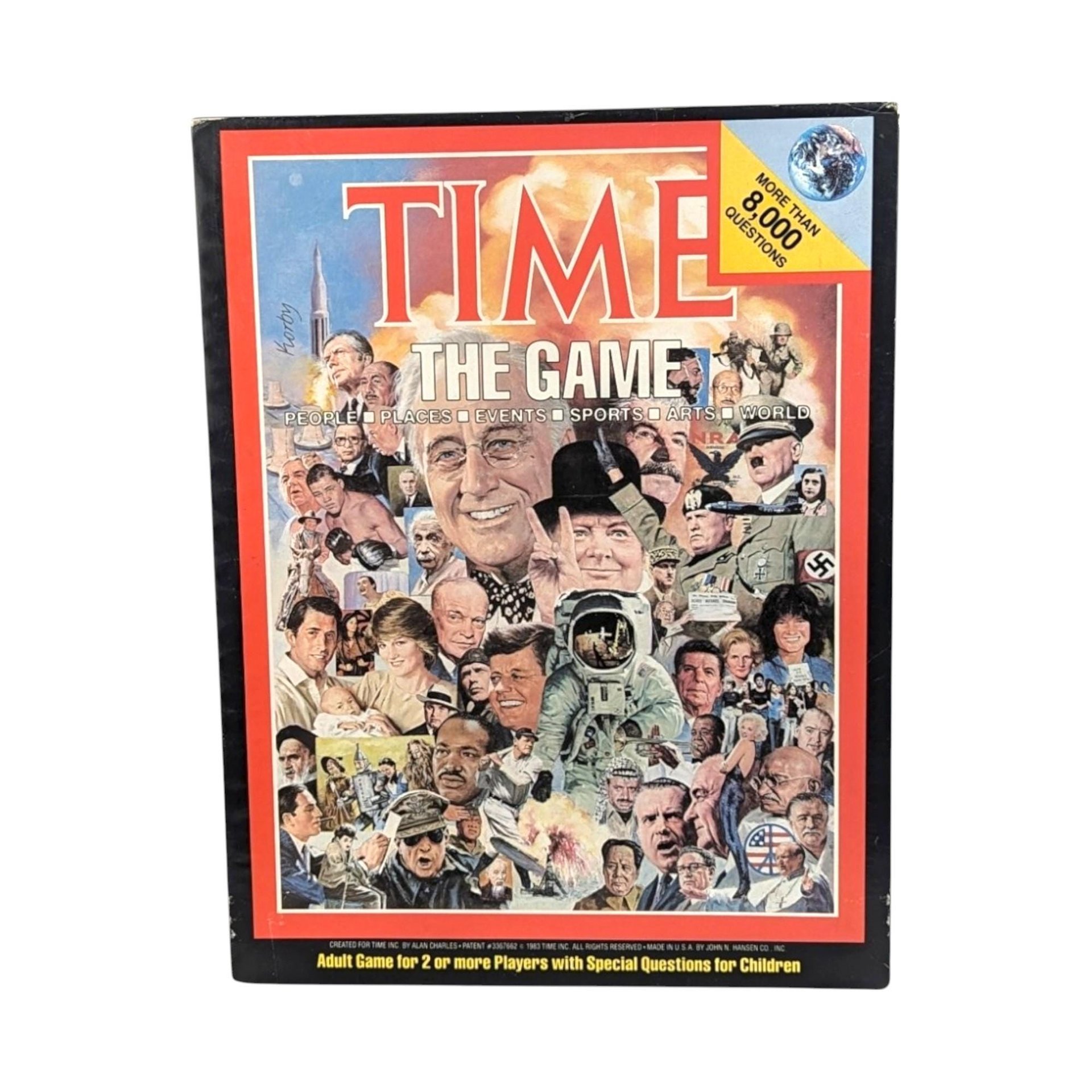 Vintage 1983 Time Magazine Trivia Board Game, Complete, Retro Game, Family Game Night, 80s Nostalgia, Gift for Trivia Buff