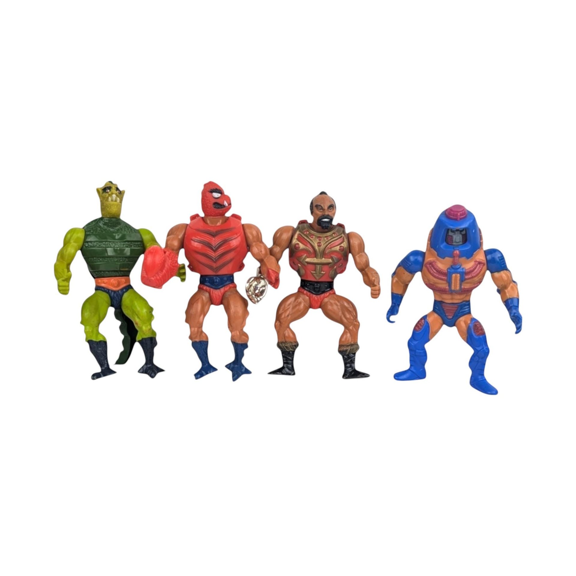 Vintage Masters of the Universe Action Figures, Man-E-Faces, Whiplash, Jitsu, Clawful, 1980s MOTU Toys, Collectible Figures